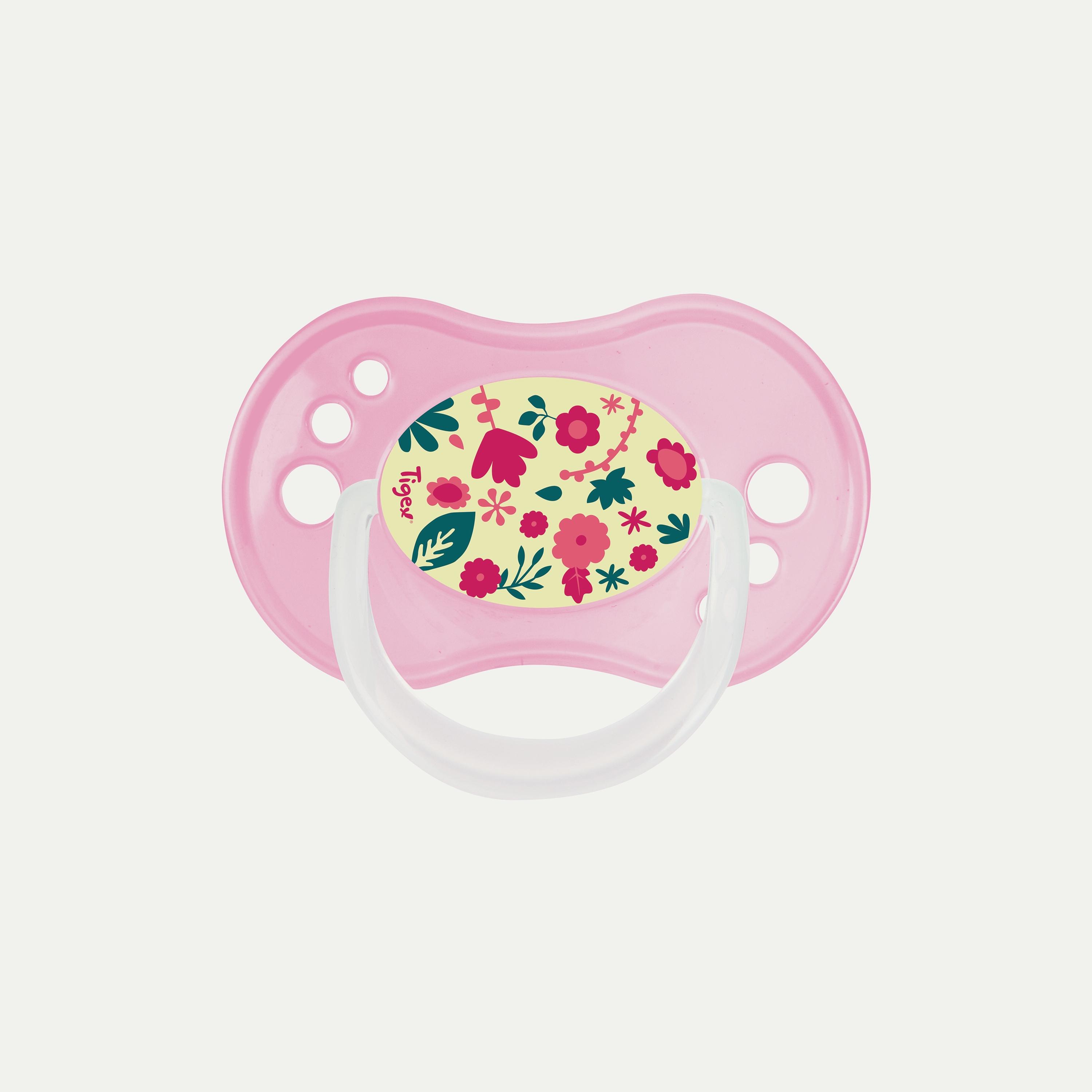 Tigex 3 Silicone Pacifiers Reversible Day & Night Girl-baby-feeding-pacifiers-image-2