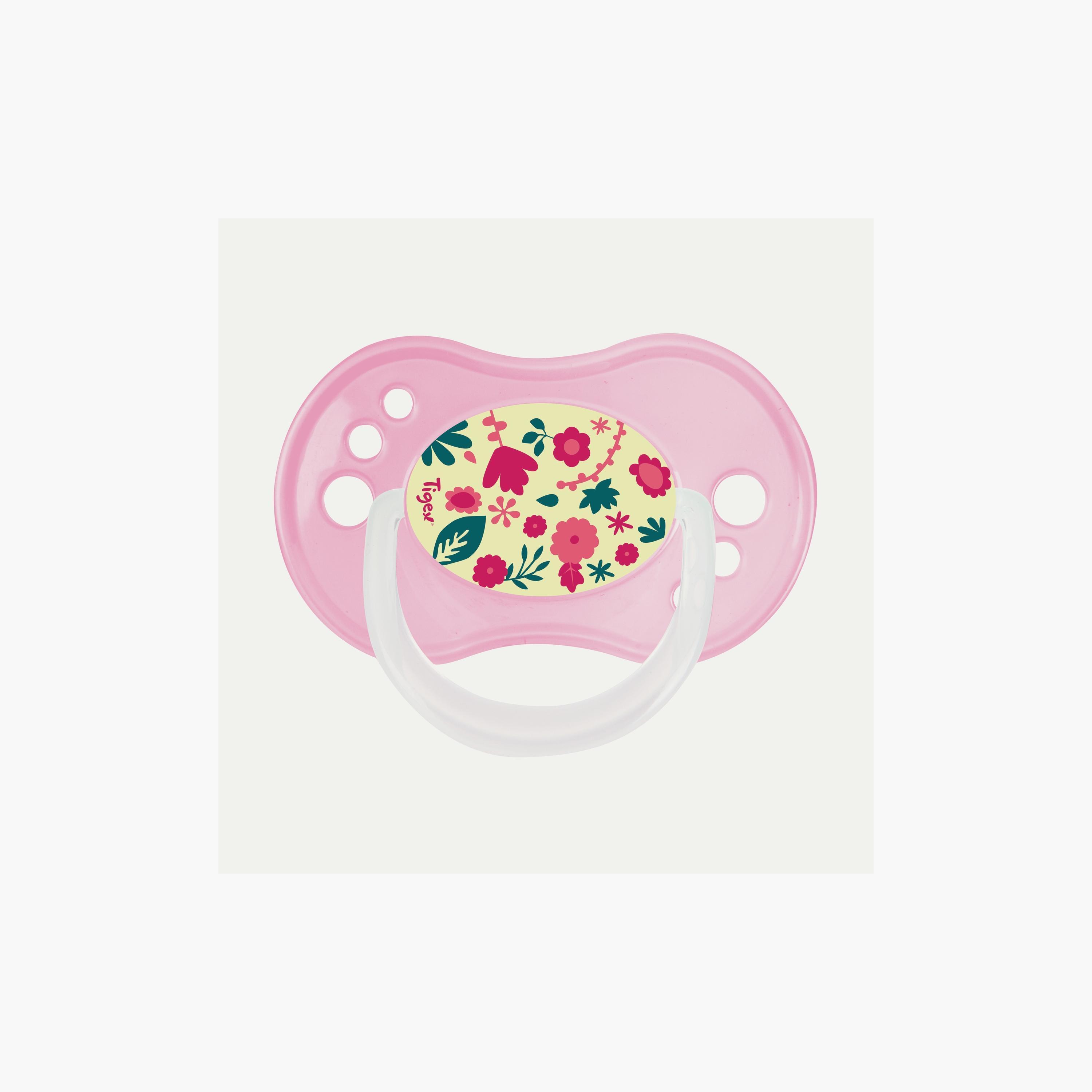 Tigex 3 Silicone Pacifiers Reversible Day & Night Girl-baby-feeding-pacifiers-image-3