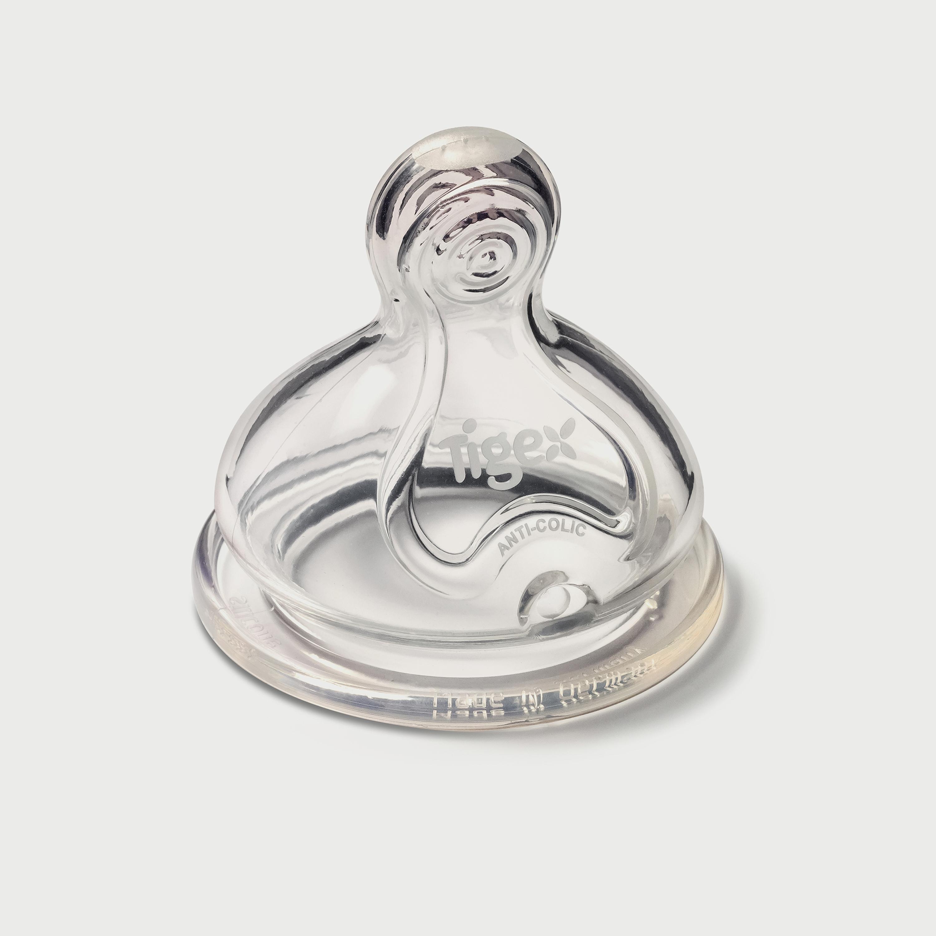 2 حلمات ذات رقبة واسعة من السيليكون الانتقال+ من تيجيكس، حليب للرضع-baby-feeding-feedingbottles-bottlesandteats-image-1