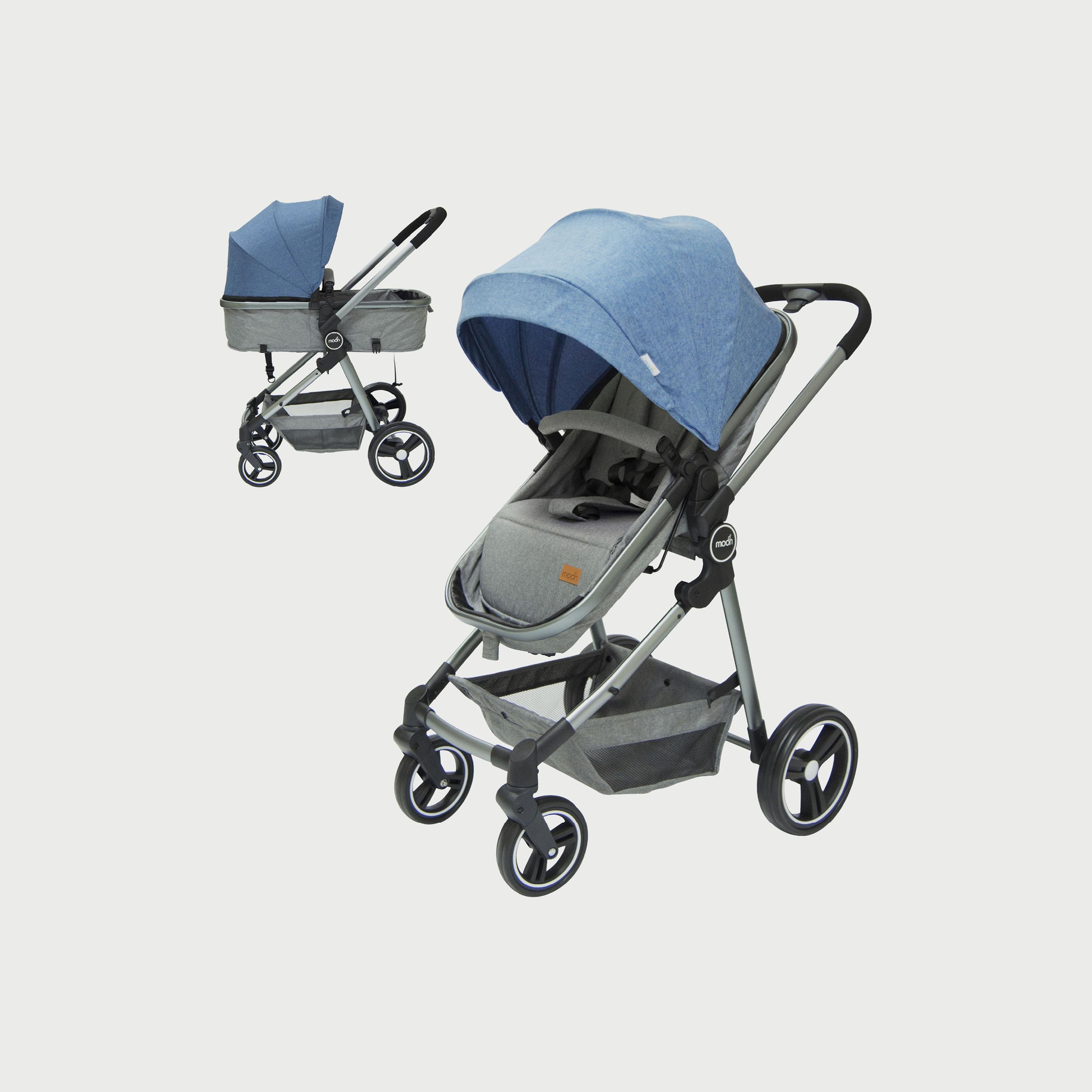 عربة الأطفال برو 2 في 1 من مون، أزرق-baby-gear-strollersandprams-strollers-image-1