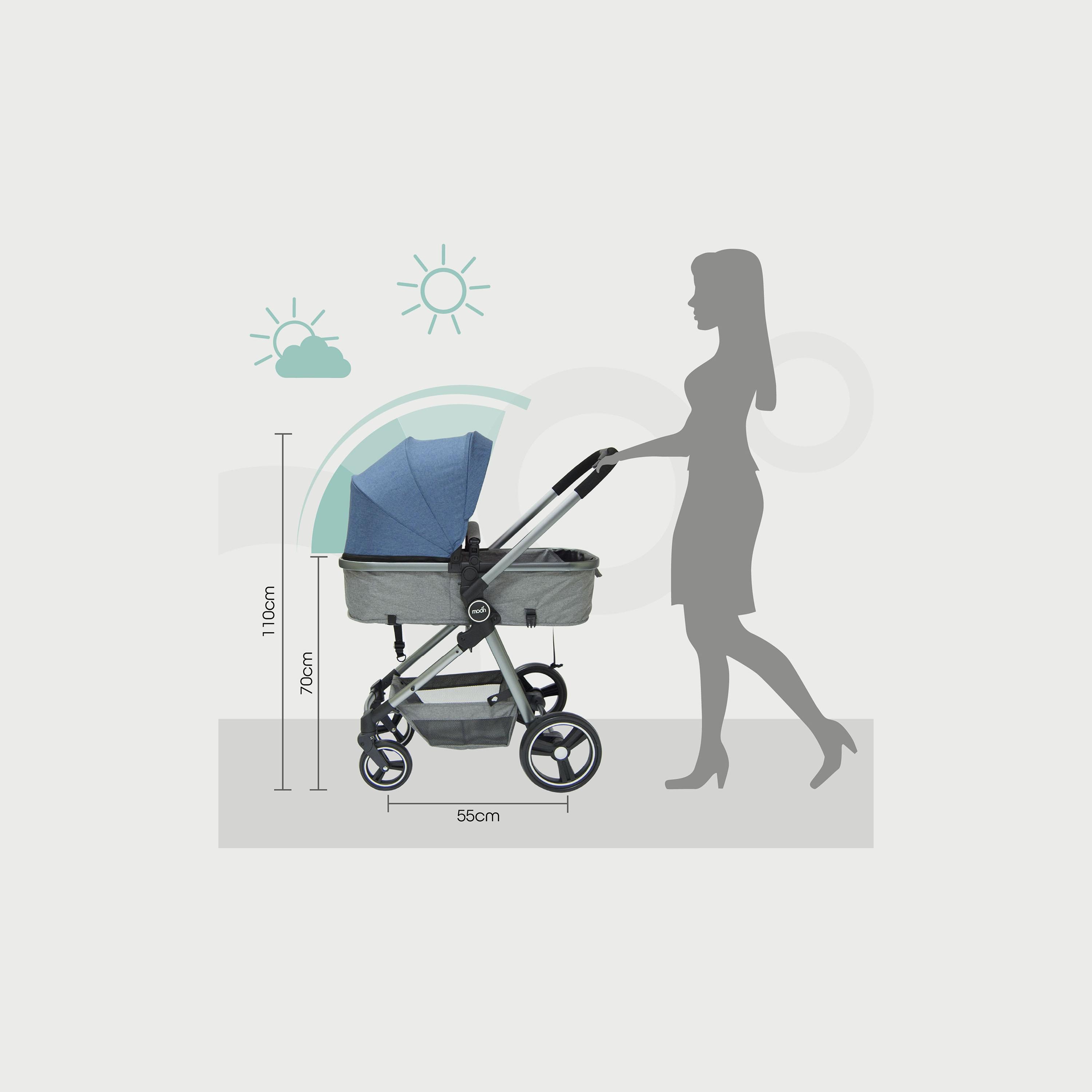 عربة الأطفال برو 2 في 1 من مون، أزرق-baby-gear-strollersandprams-strollers-image-4