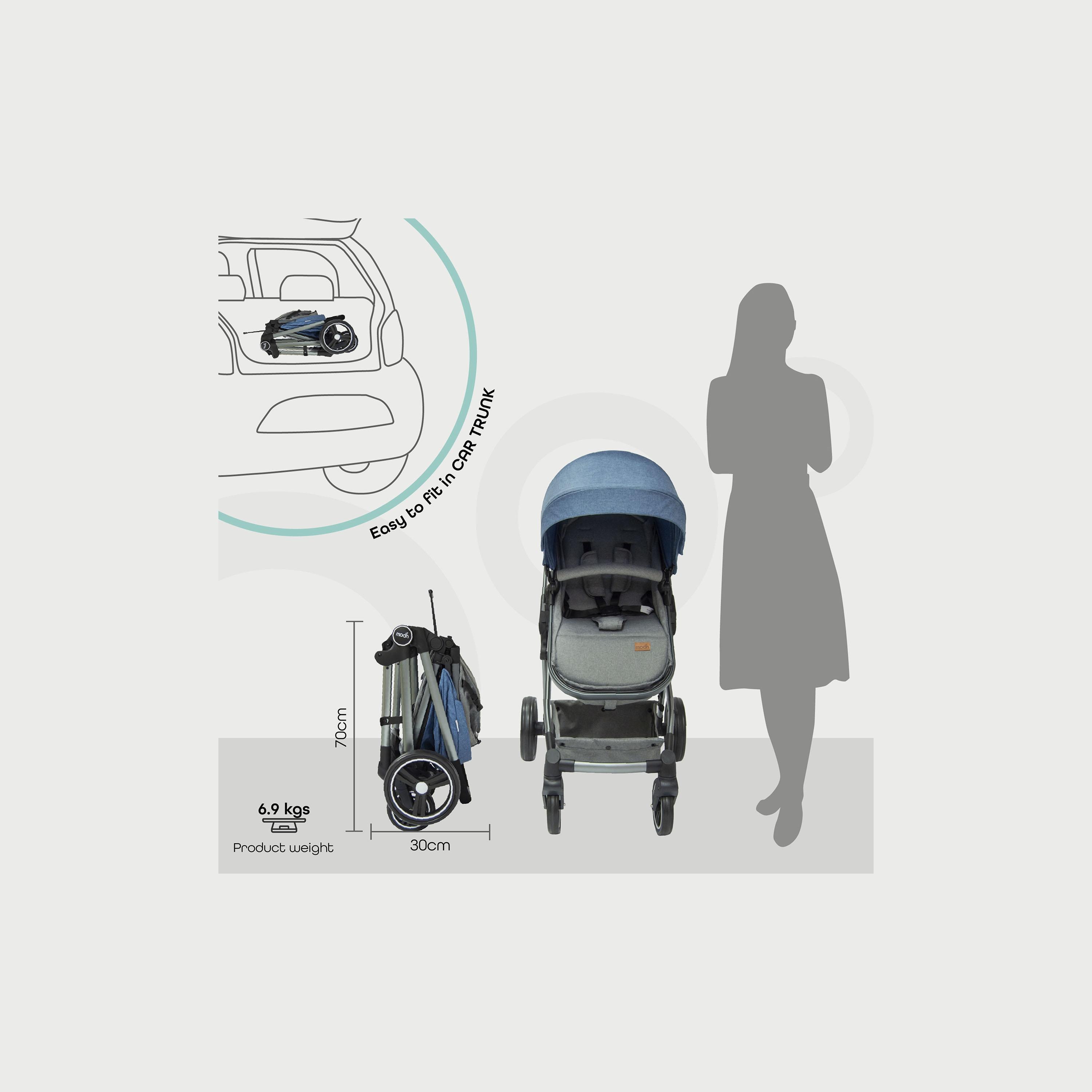 عربة الأطفال برو 2 في 1 من مون، أزرق-baby-gear-strollersandprams-strollers-image-5