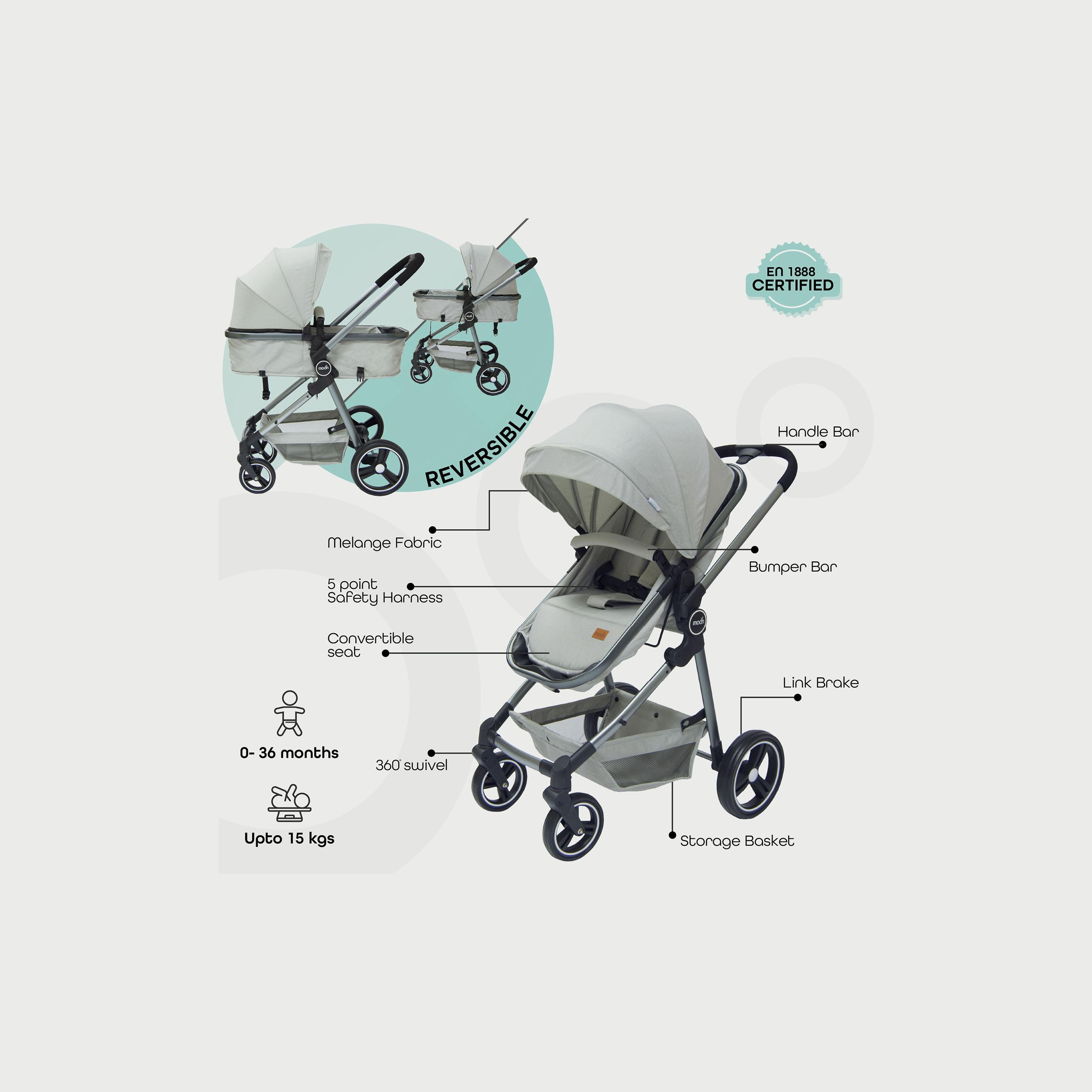 عربة الأطفال برو 2 في 1 من مون، رمادي-baby-gear-strollersandprams-strollers-image-2