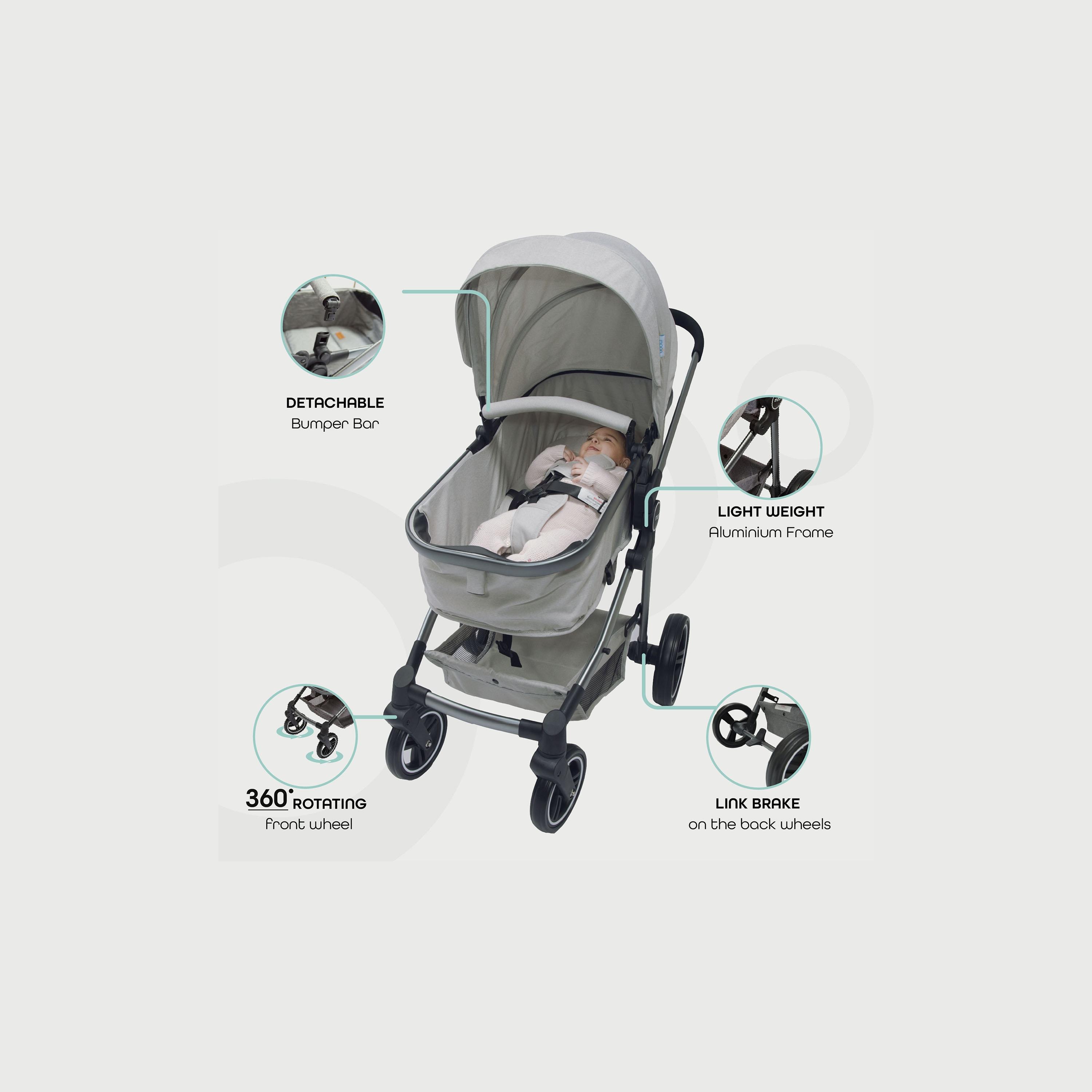 عربة الأطفال برو 2 في 1 من مون، رمادي-baby-gear-strollersandprams-strollers-image-3