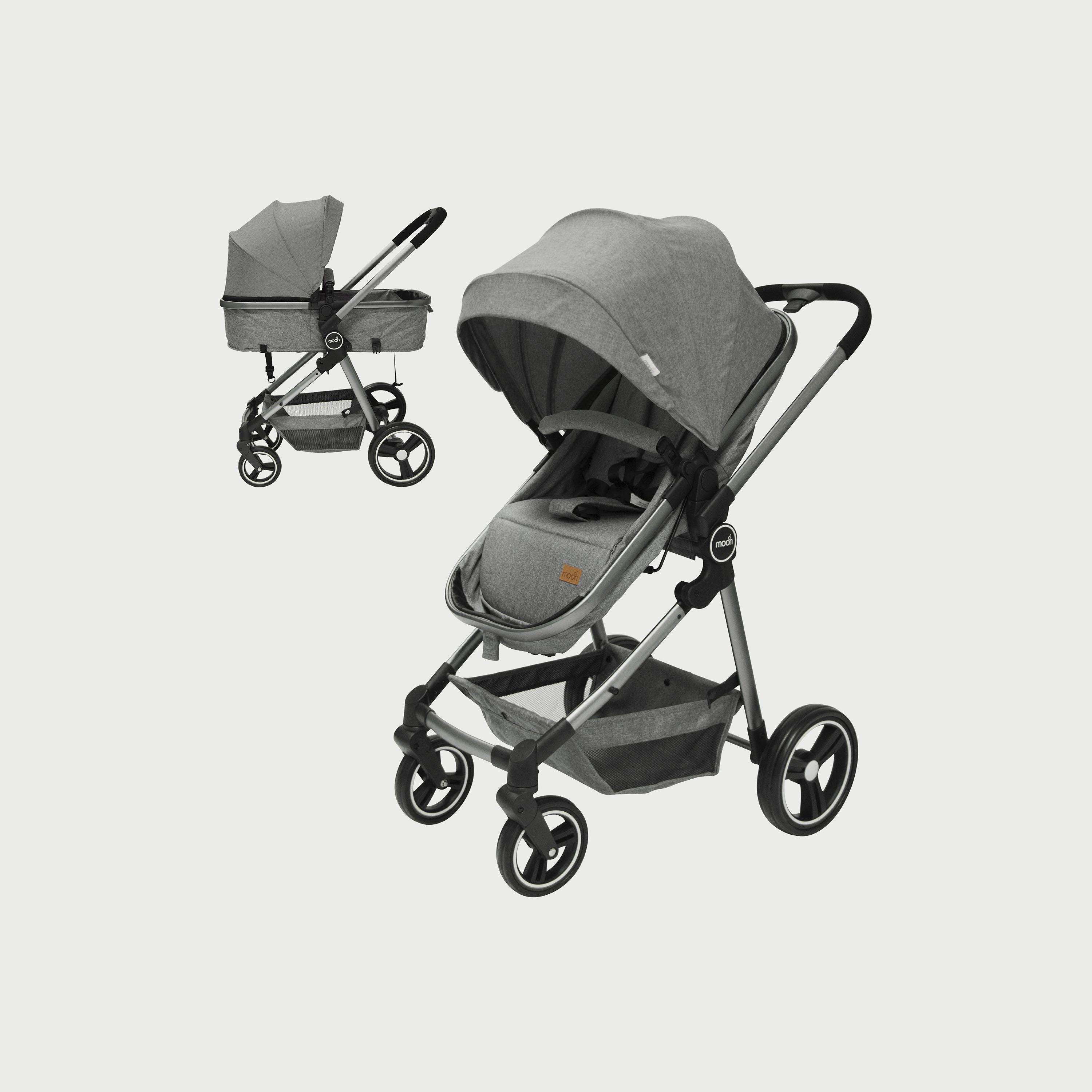 Moon Pro 2 In 1 Stroller, Dark Grey-baby-gear-strollersandprams-strollers-image-1