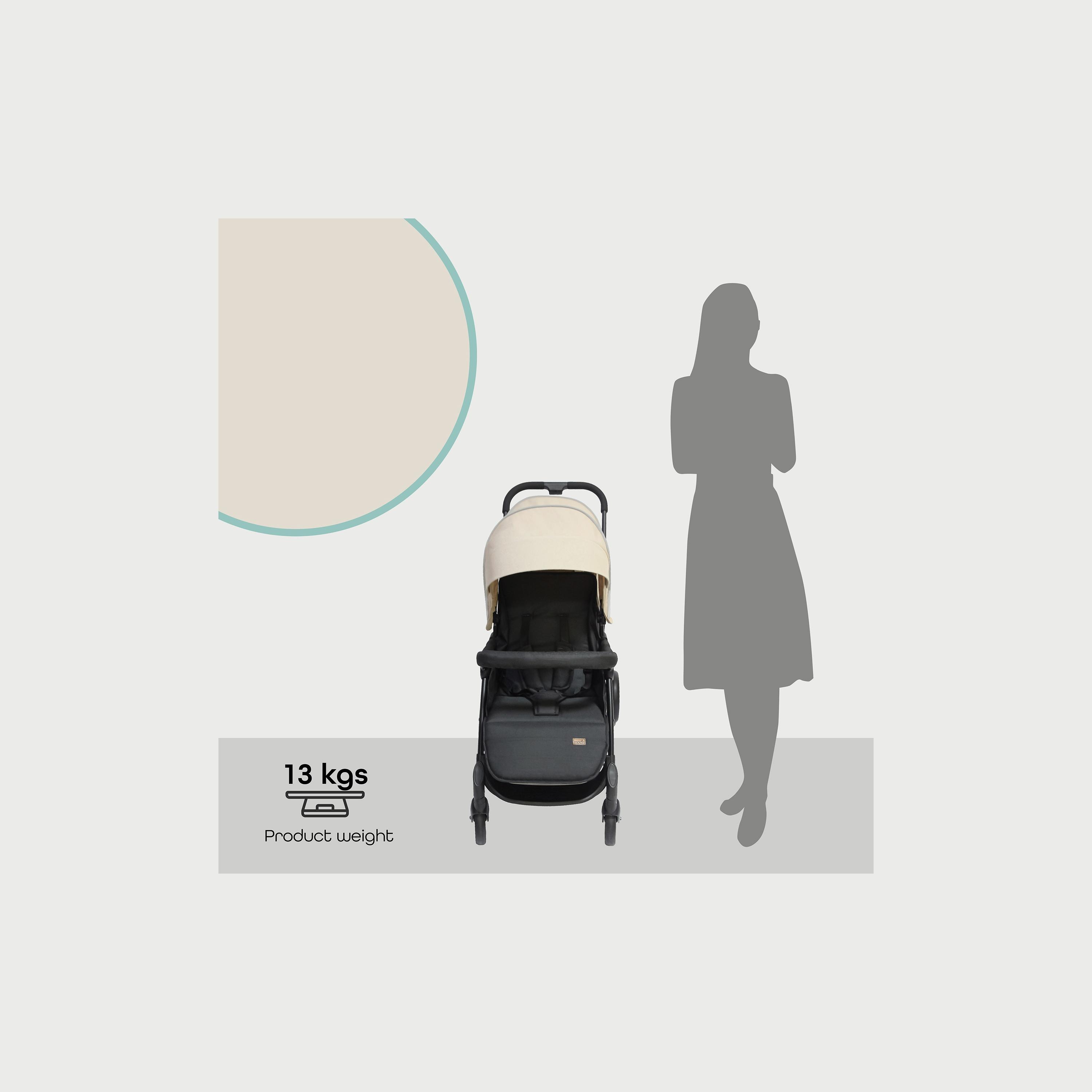 Moon Dois Foldable Twin Stroller with Adjustable Leg Rest - Beige-baby-gear-strollersandprams-strollers-image-5