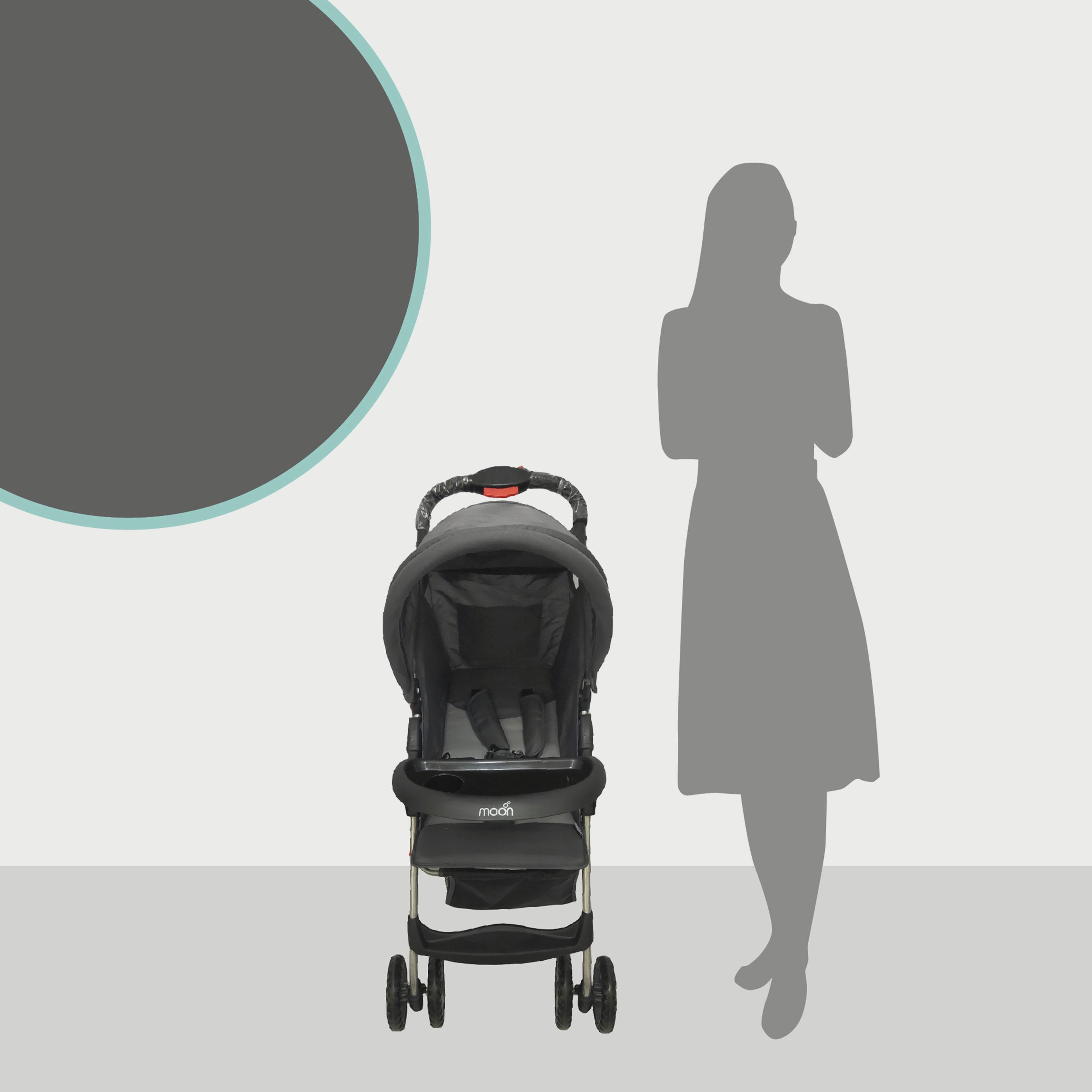Moon Bezik One Fold Stroller, Biege Grey-baby-gear-strollersandprams-strollers-image-4
