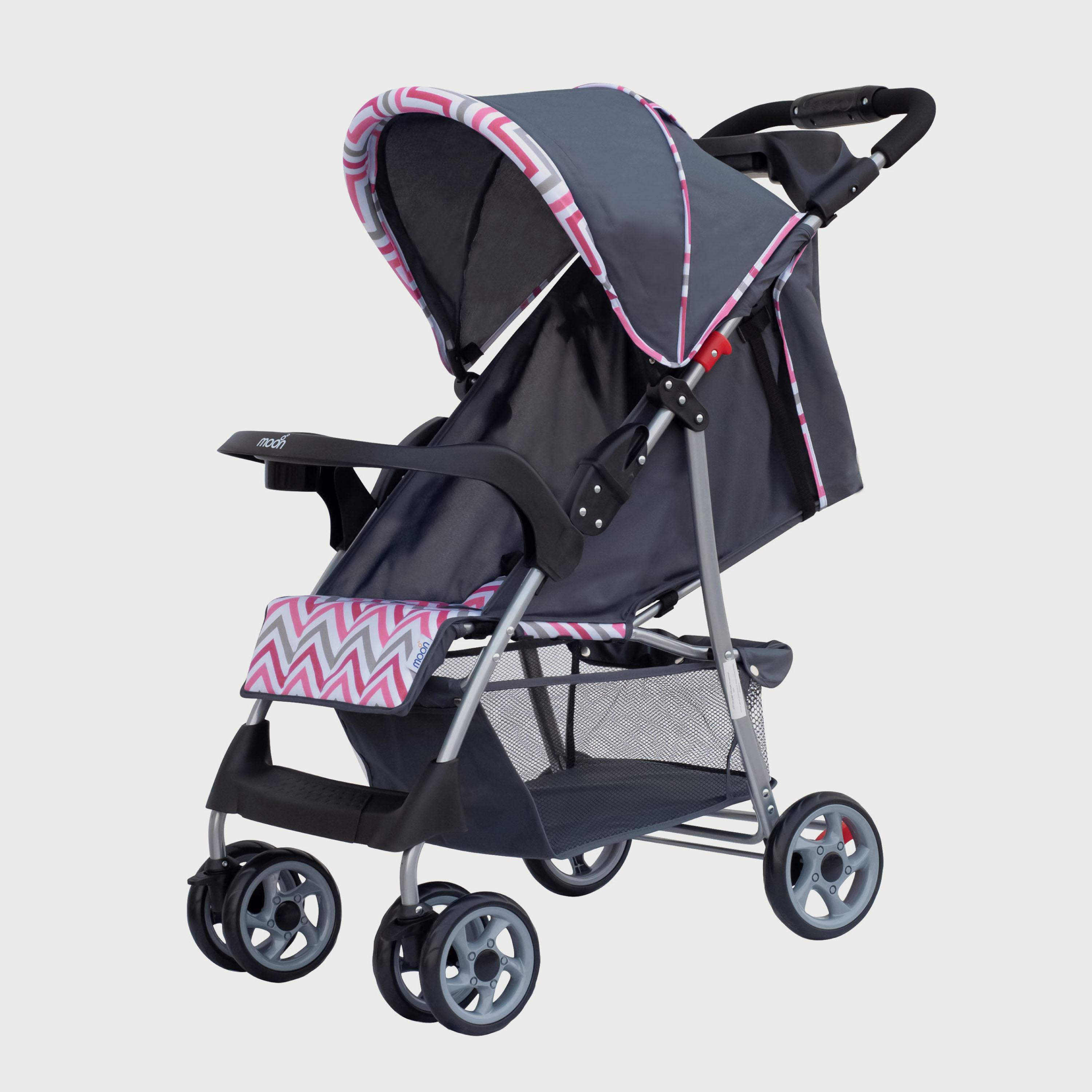 Moon Trek One Fold Stroller, Pink-baby-gear-strollersandprams-strollers-image-1