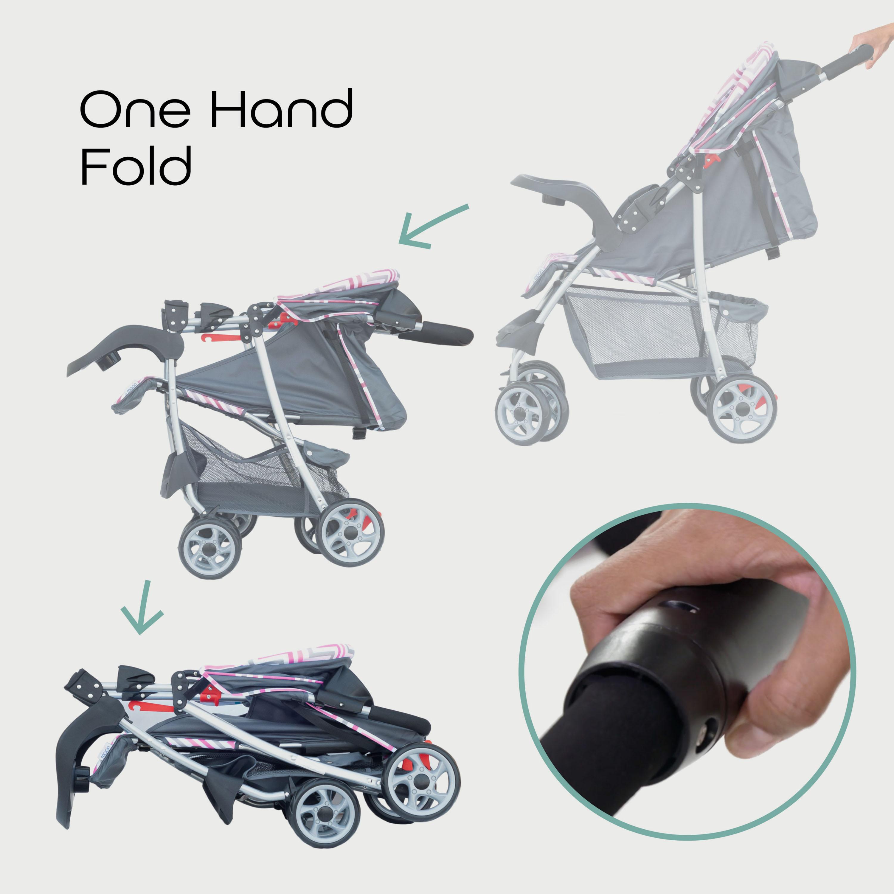Moon Trek One Fold Stroller, Pink-baby-gear-strollersandprams-strollers-image-5