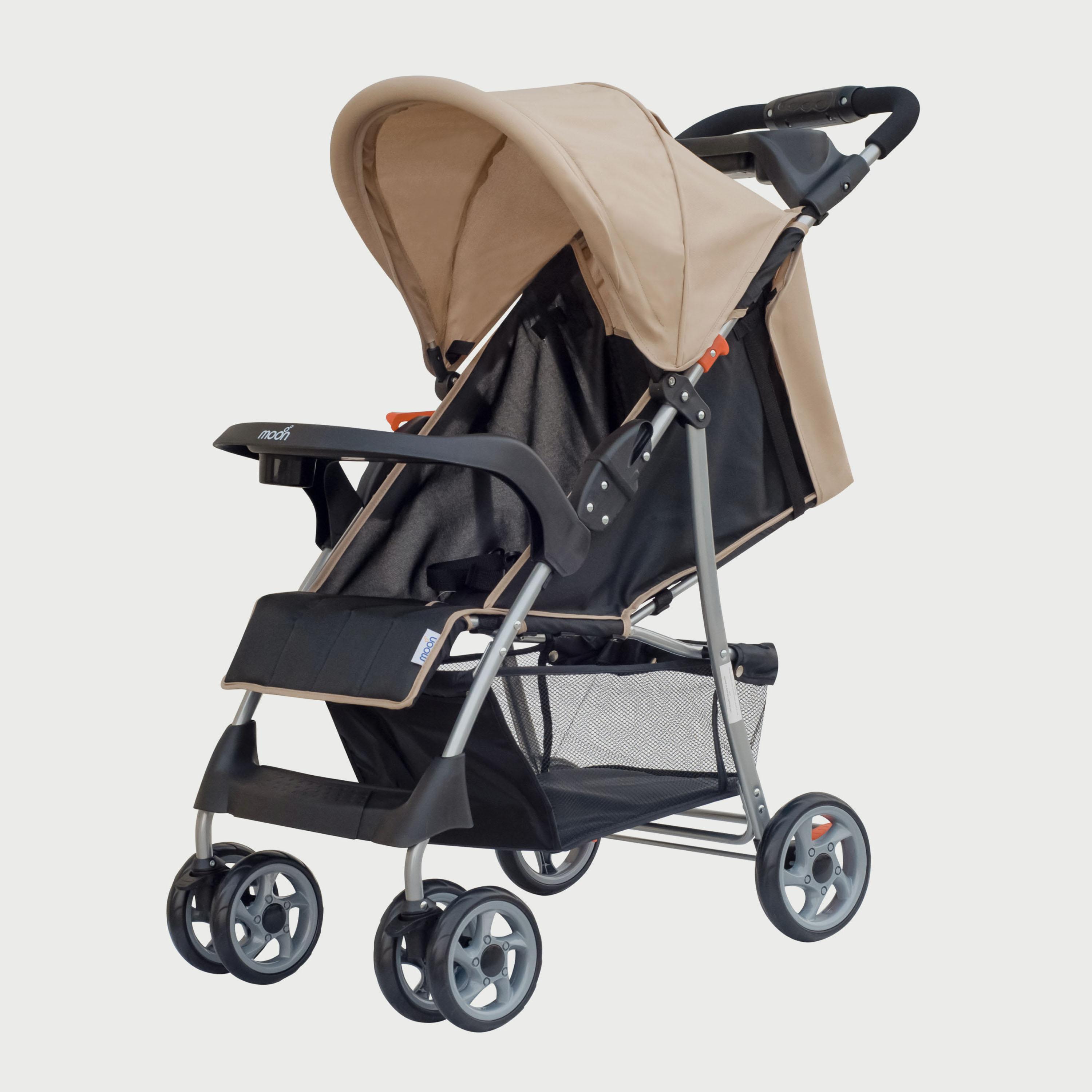Moon Trek One Fold Stroller, Beige-baby-gear-strollersandprams-strollers-image-1