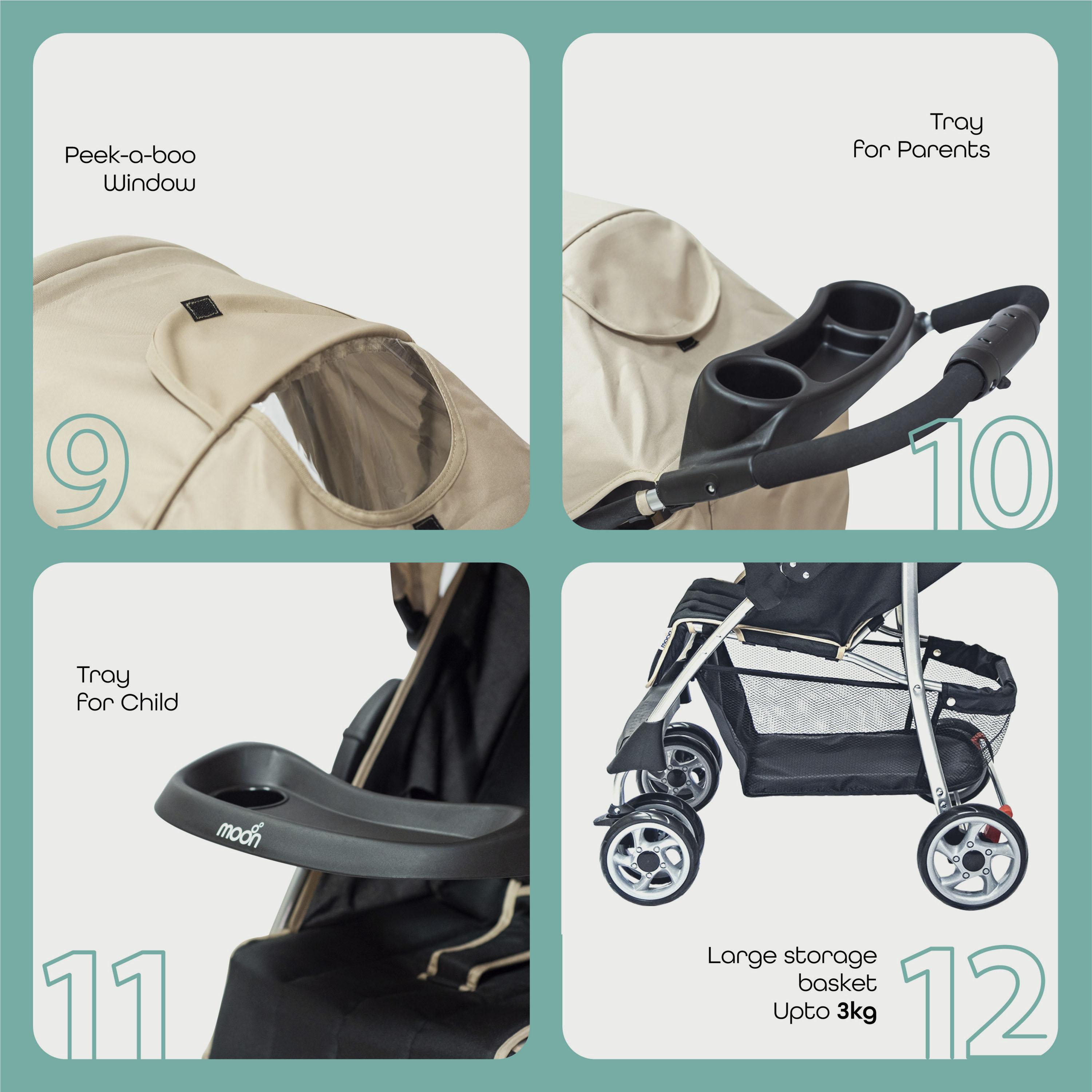 Moon Trek One Fold Stroller, Beige-baby-gear-strollersandprams-strollers-image-4