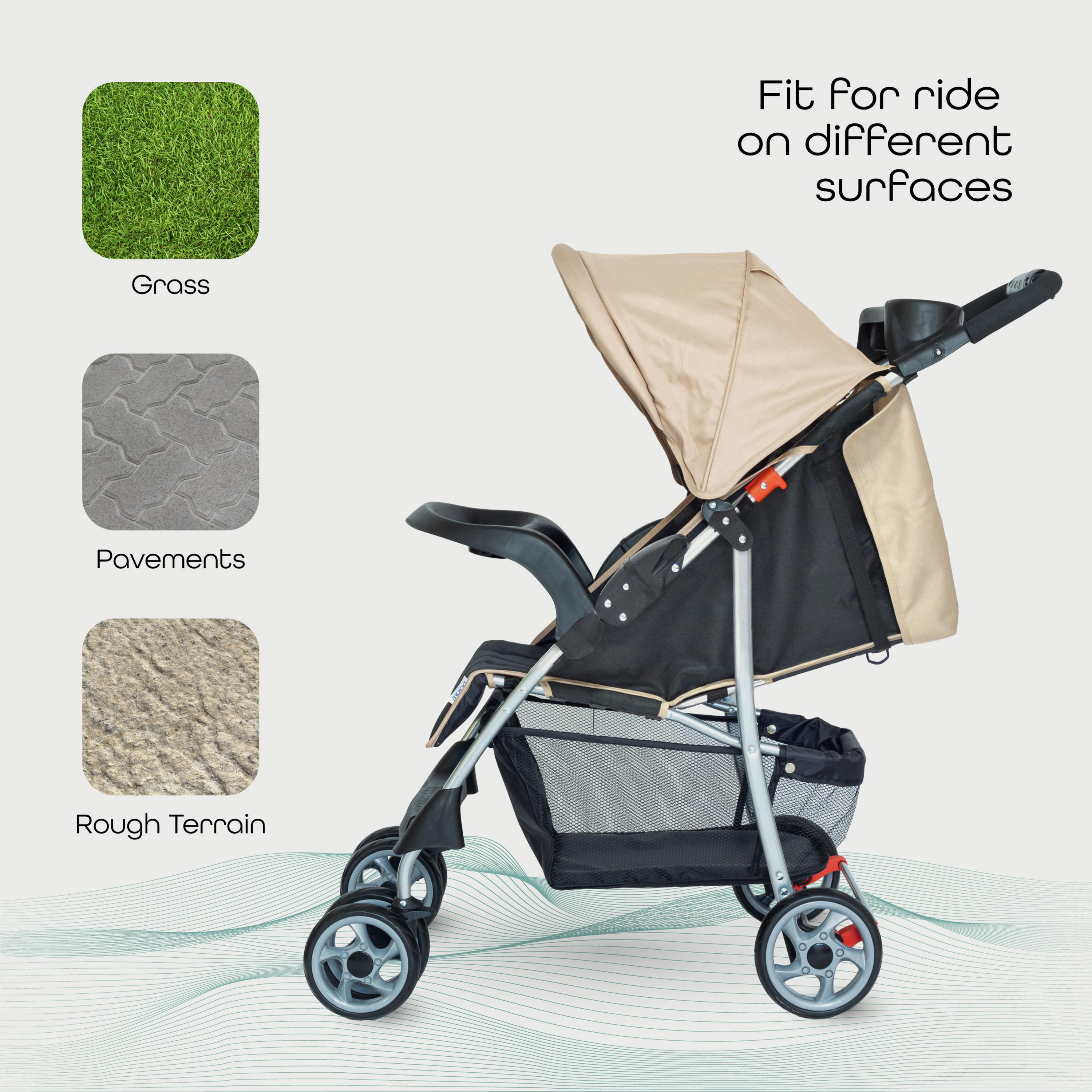 Moon Trek One Fold Stroller, Beige-baby-gear-strollersandprams-strollers-image-6