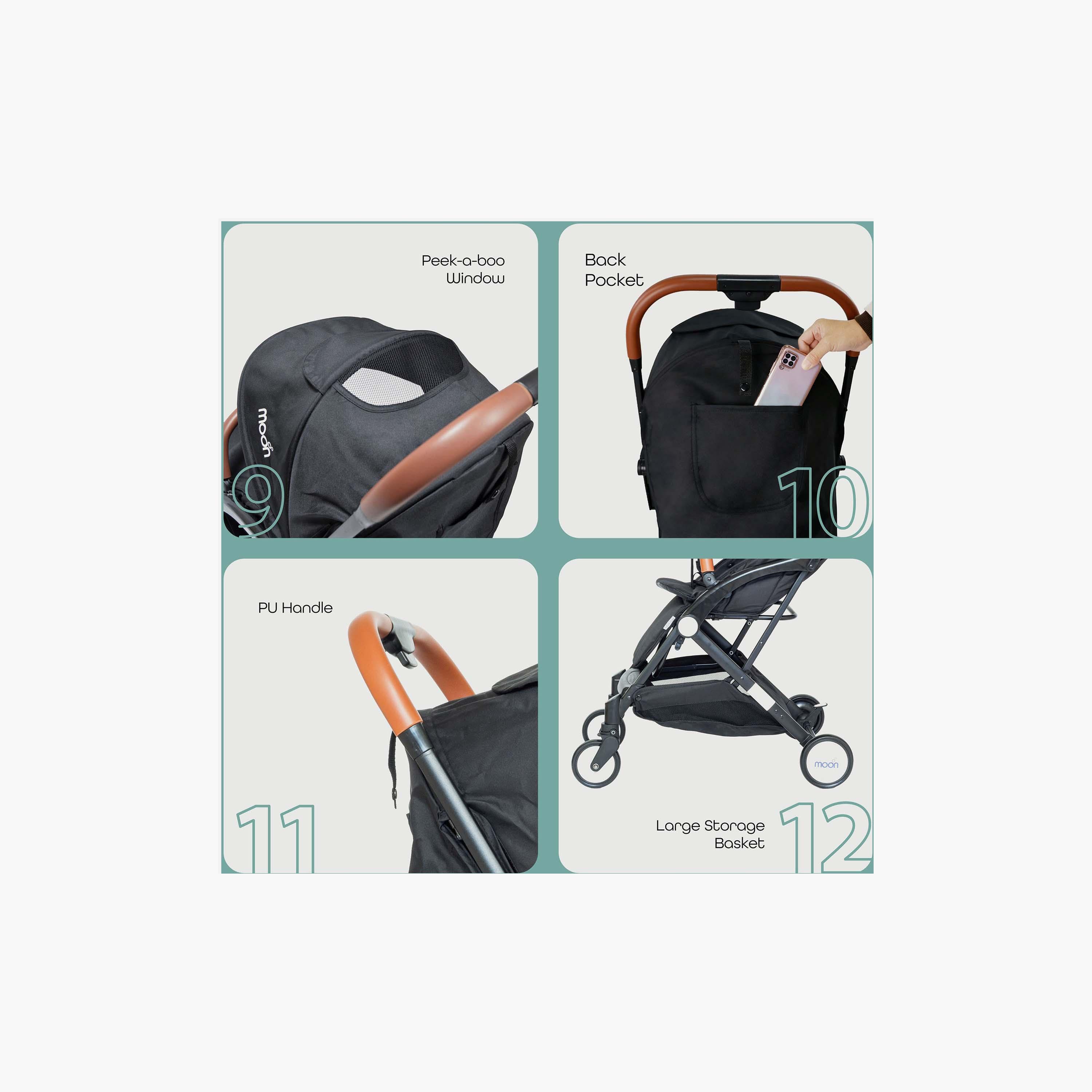 Moon Ritzi Cabin Stroller, Black-baby-gear-strollersandprams-strollers-image-5