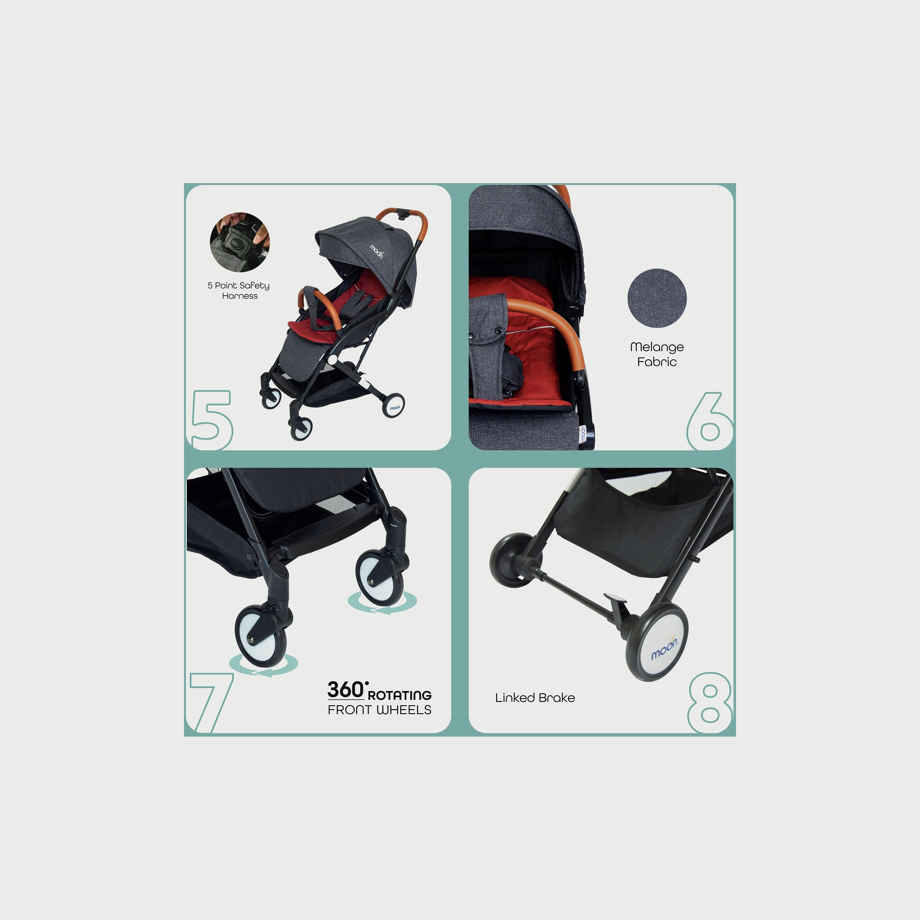 عربة الأطفال ريتزي للسفر من مون، نقاط أسود/ أحمر-baby-gear-strollersandprams-strollers-image-4