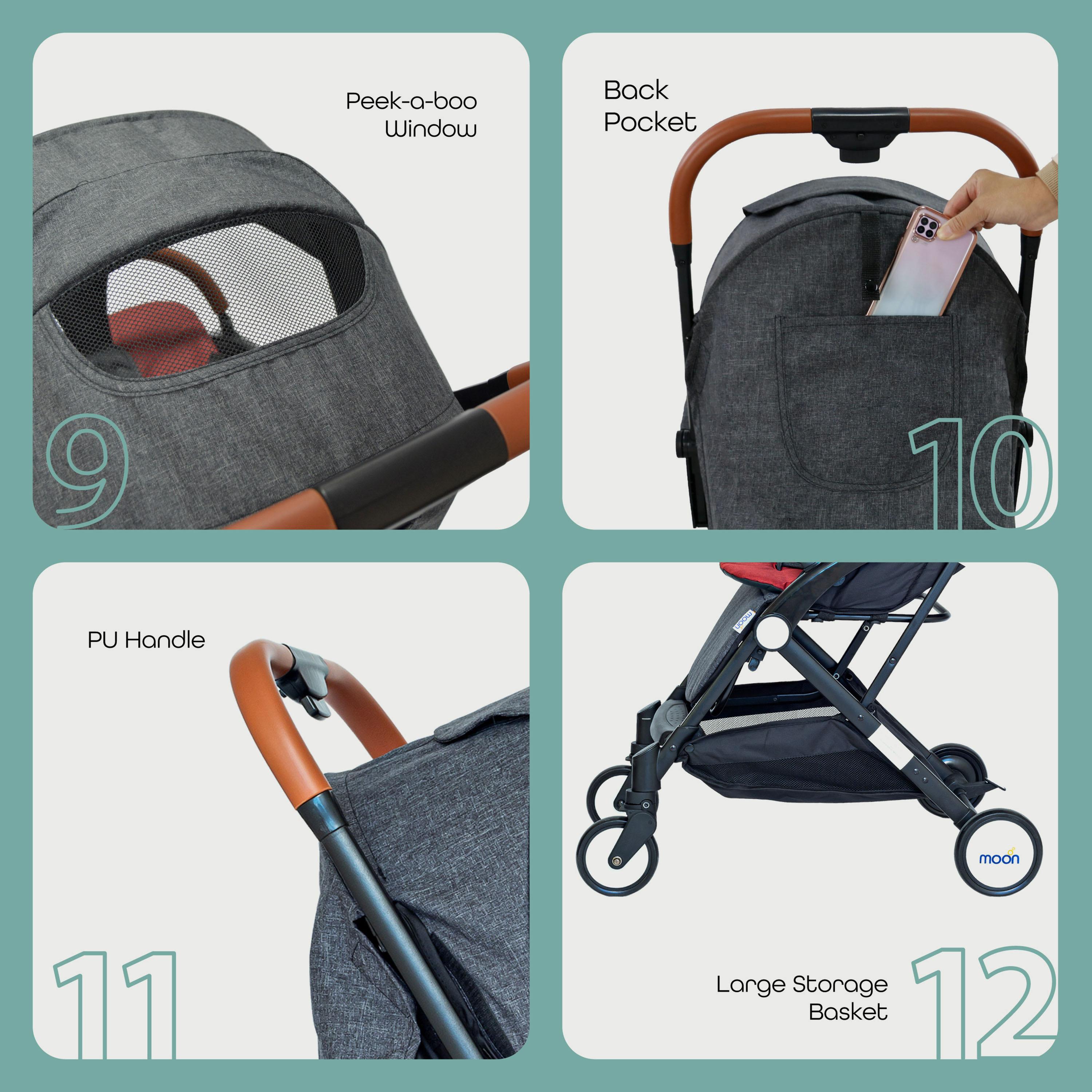عربة الأطفال ريتزي للسفر من مون، نقاط أسود/ أحمر-baby-gear-strollersandprams-strollers-image-5