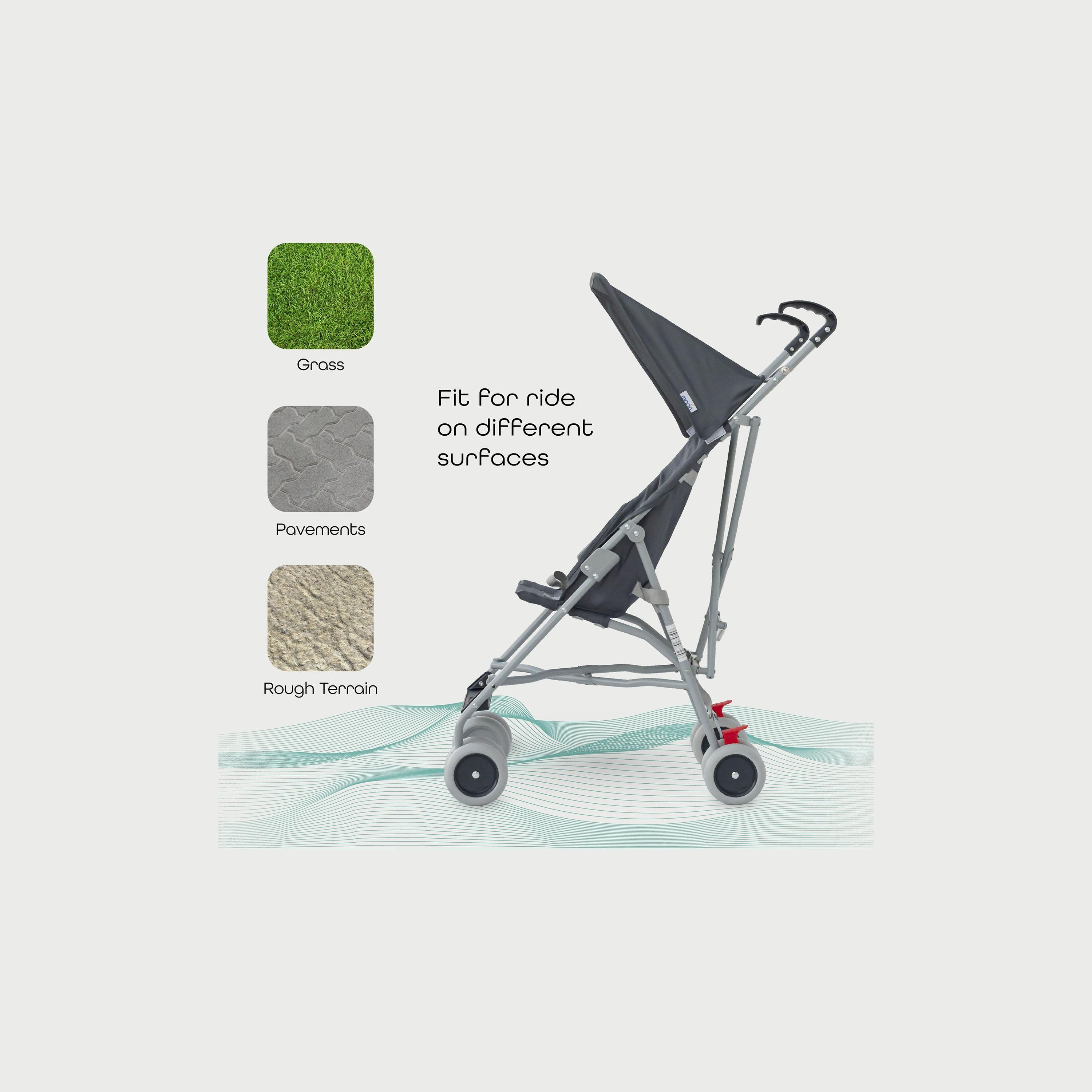 Moon Jet-Ultra Lightweight and Compact Fold Buggy Stroller - Dark Grey-baby-gear-strollersandprams-buggies-image-4