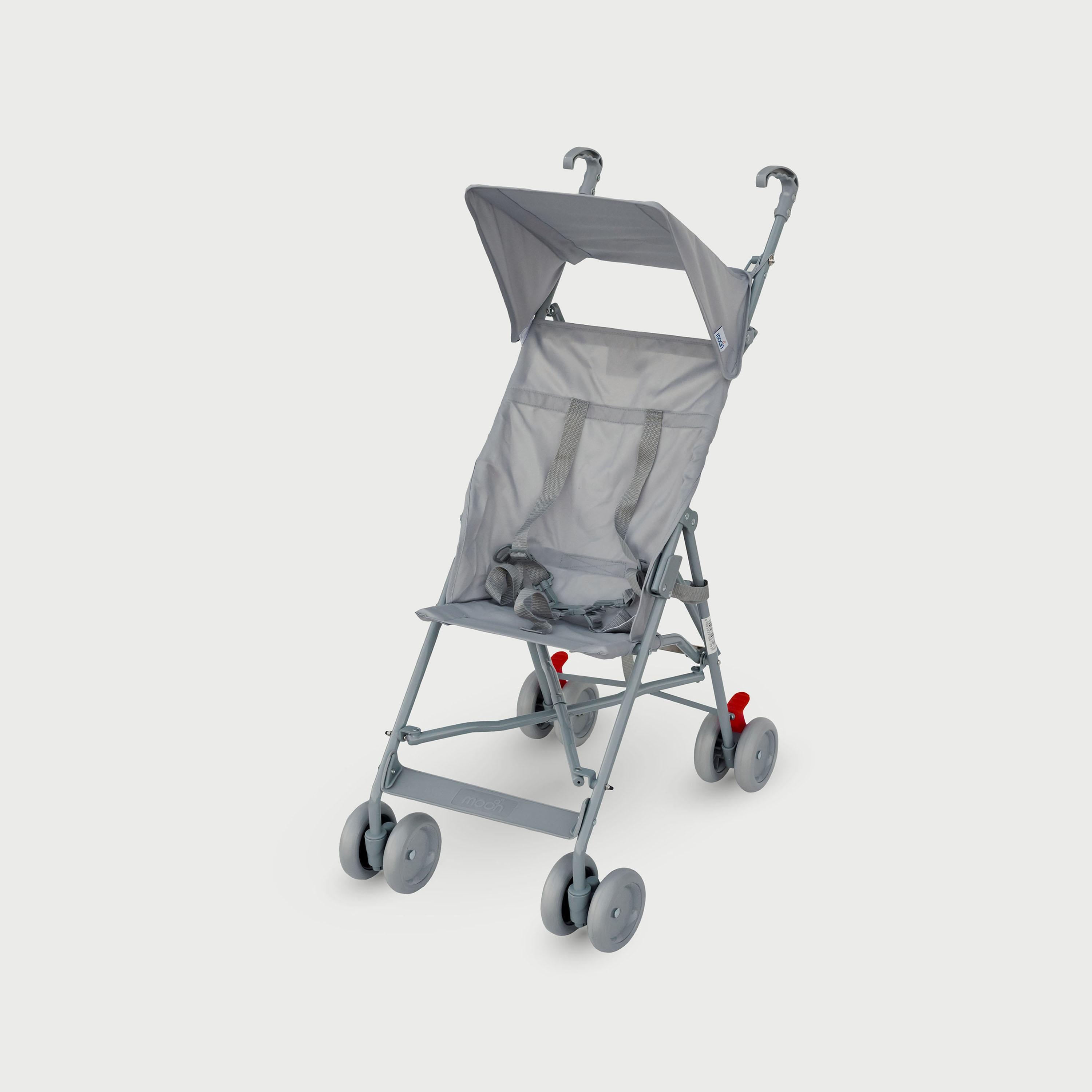 عربة أطفال باجي خفيفة الوزن وقابلة للطي جيت ألترا من مون - رمادي فاتح-baby-gear-strollersandprams-buggies-image-5