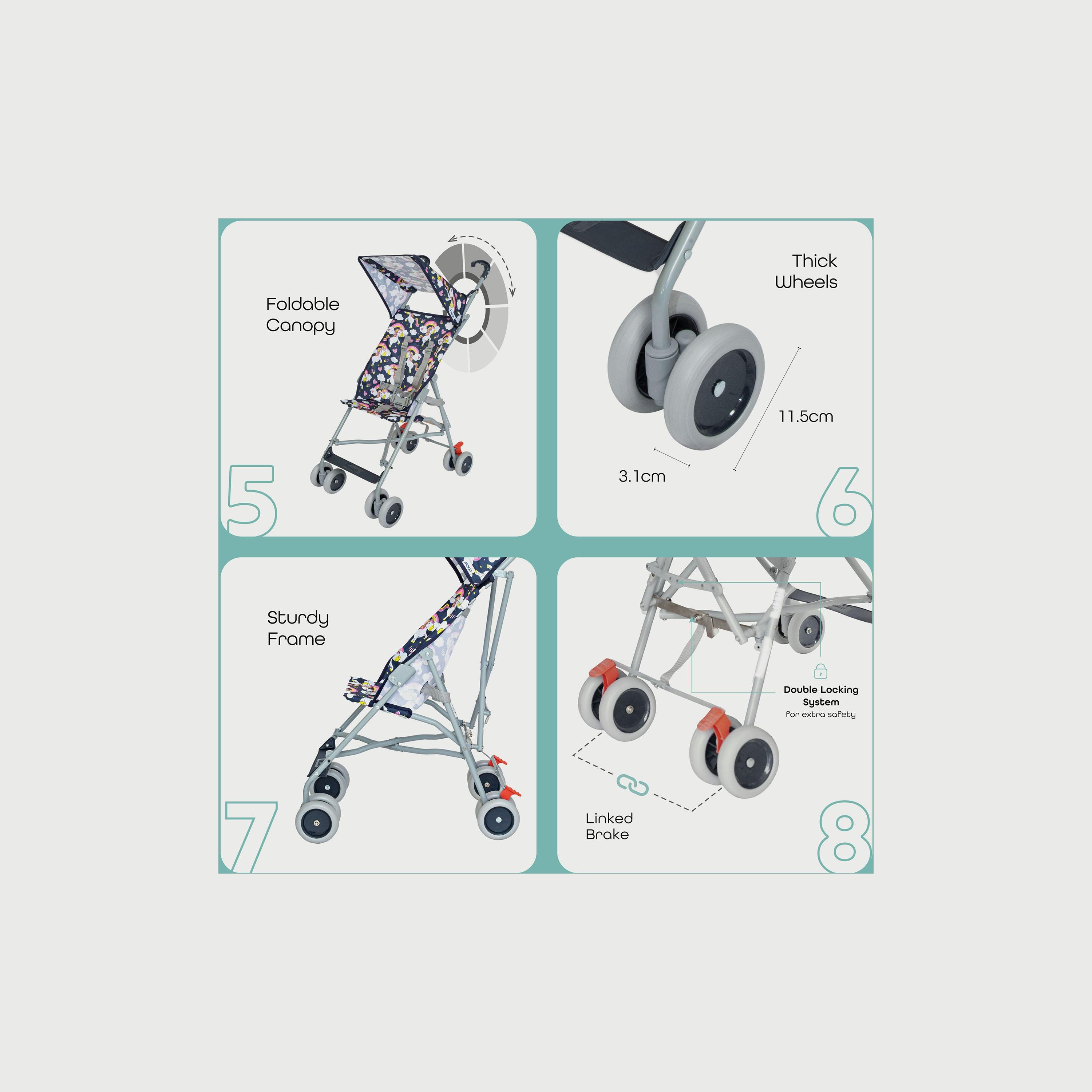 عربة أطفال باجي خفيفة الوزن وقابلة للطي جيت ألترا من مون - طبعات يونيكورن-baby-gear-strollersandprams-buggies-image-3