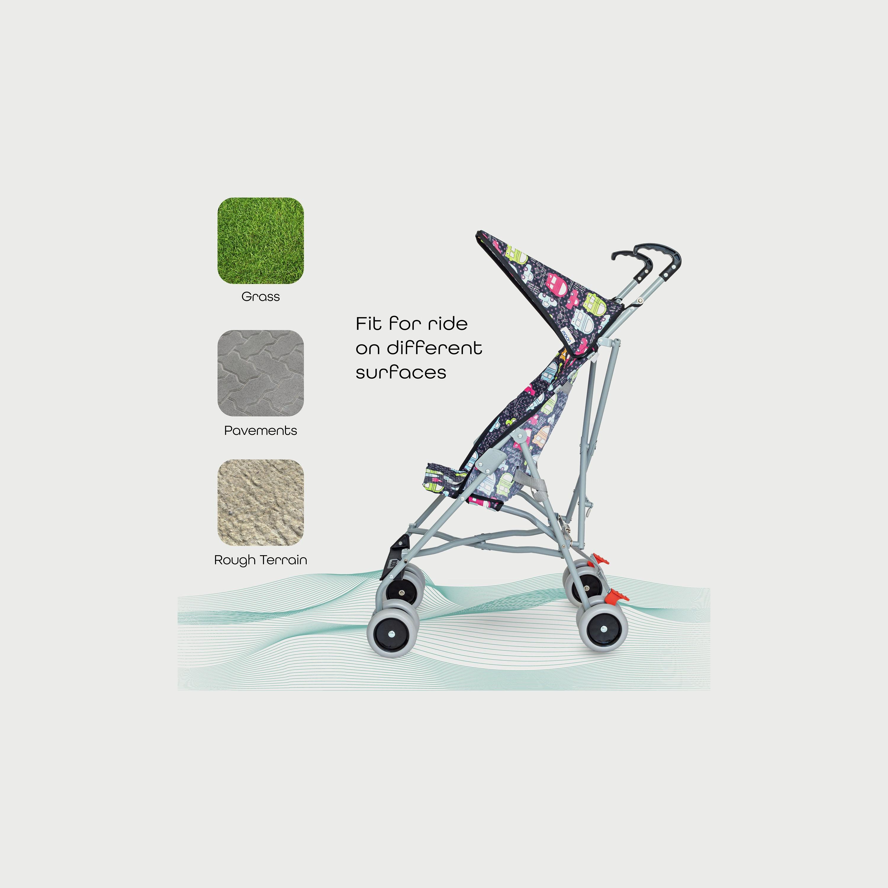 Moon Jet-Ultra Lightweight and Compact Fold Buggy Stroller - Printed Cars-baby-gear-strollersandprams-buggies-image-4