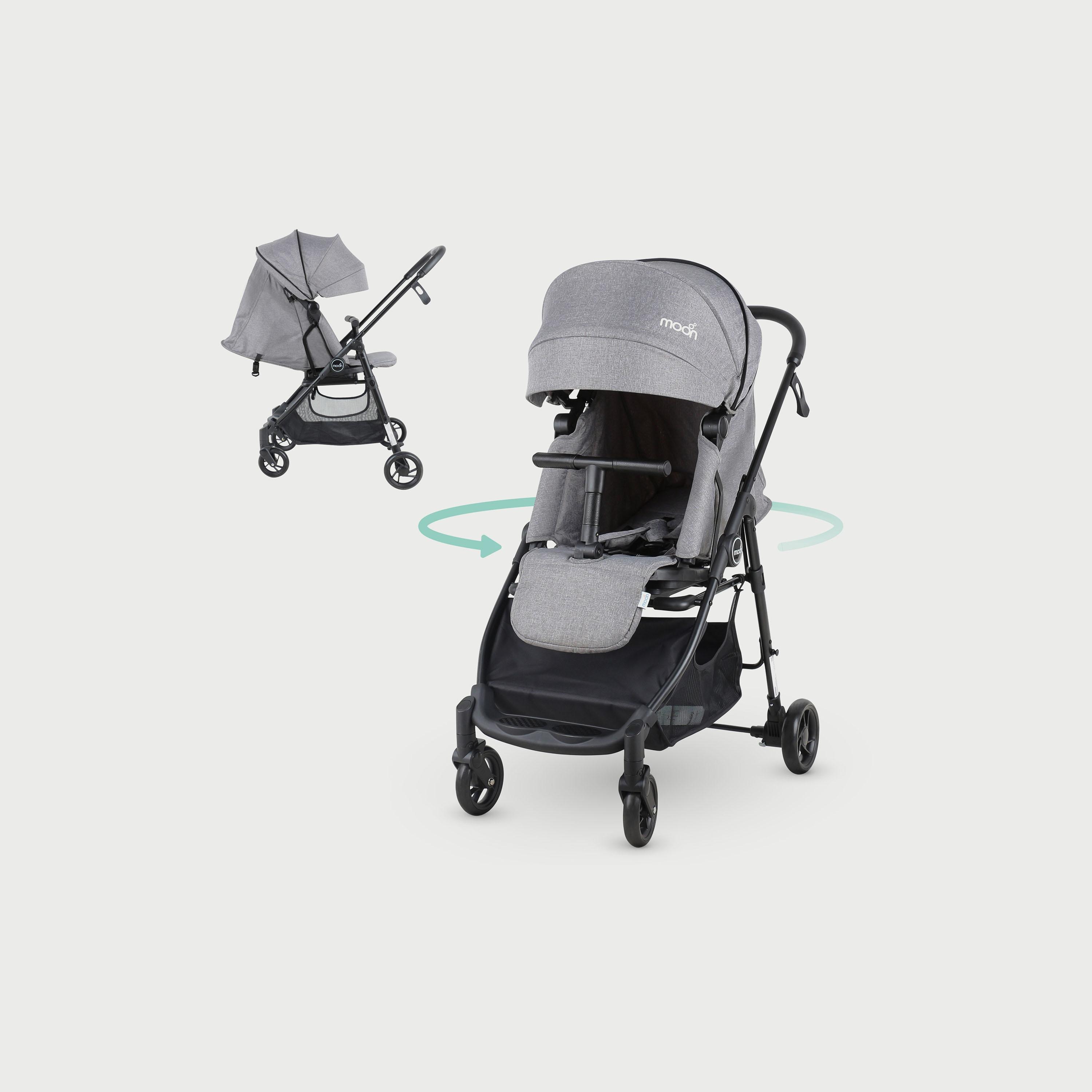 Moon Revo 360 Degree Rotatable Travel Cabin Stroller Grey