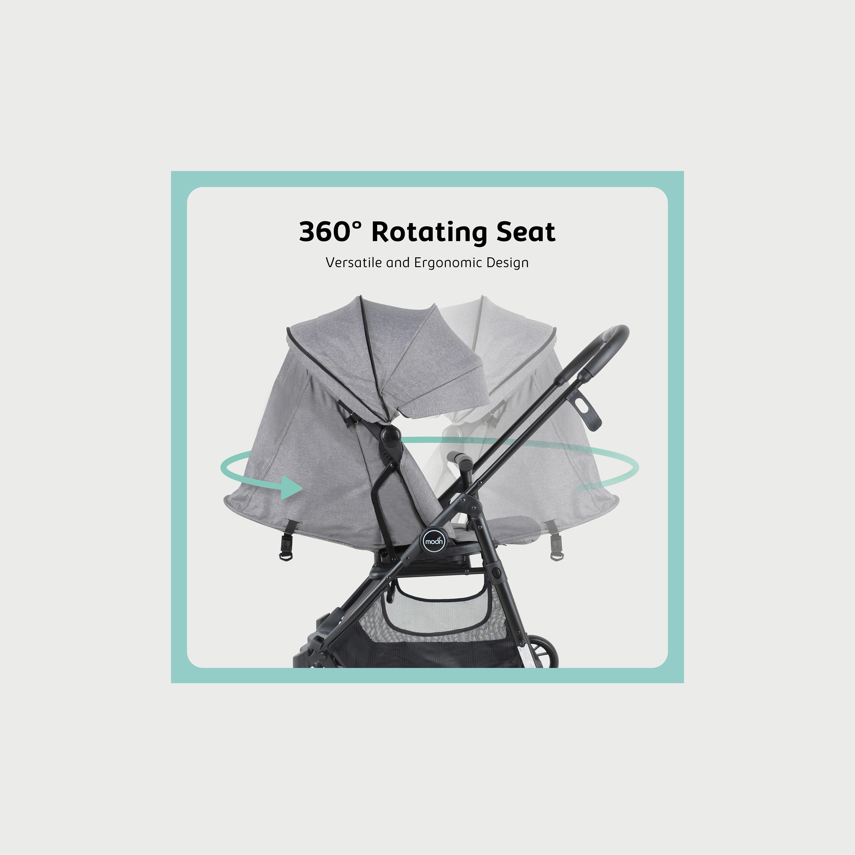 عربة أطفال كابينة/ سفر بدوران 360 درجة ريفو من مون - رمادي-baby-gear-strollersandprams-strollers-image-2