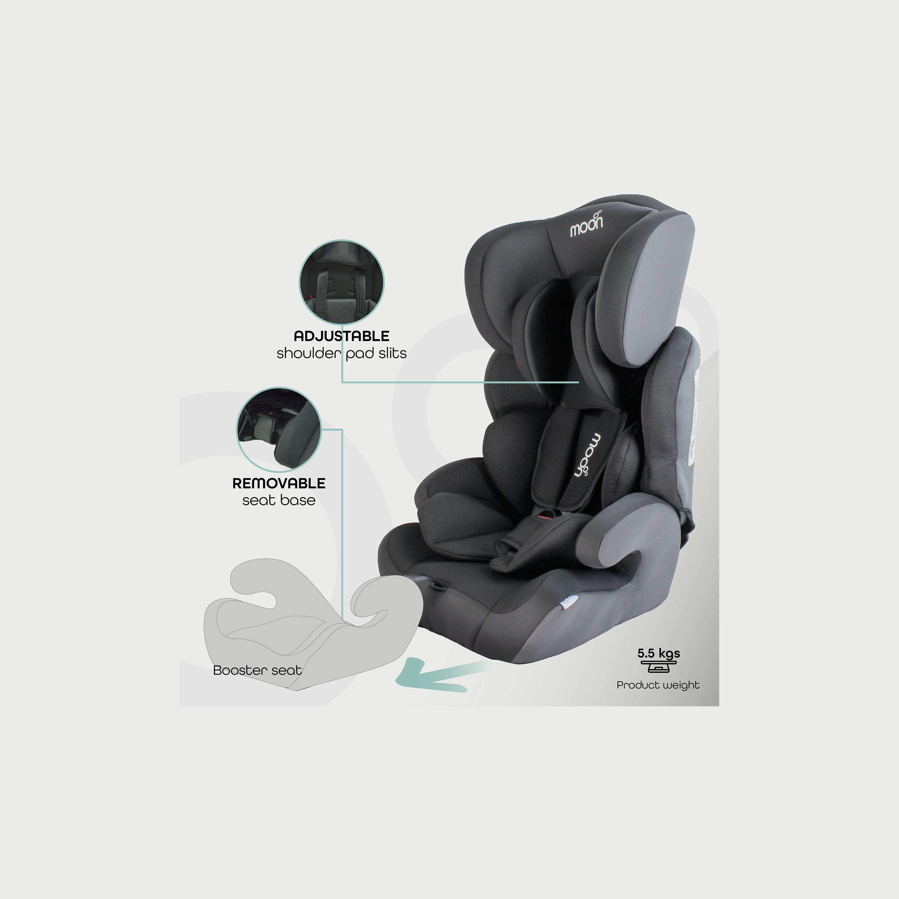 Moon Tolo Baby/Kids Car Seat S (Group 1, 2, 3), Ash Grey-baby-gear-carseats-image-4