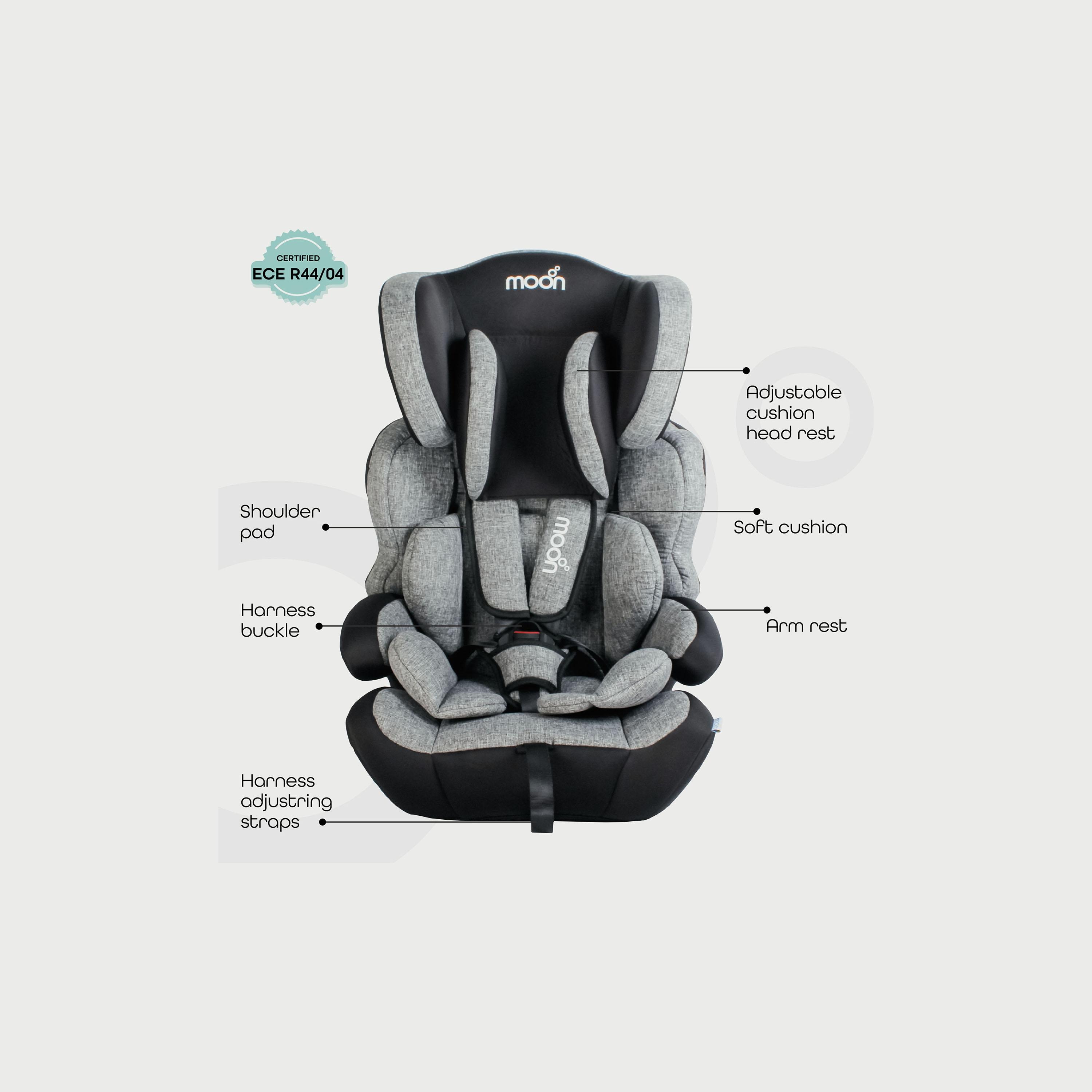 Moon Tolo Baby/Kids Car Seat (Group 1, 2, 3), Slate Grey-baby-gear-carseats-image-2