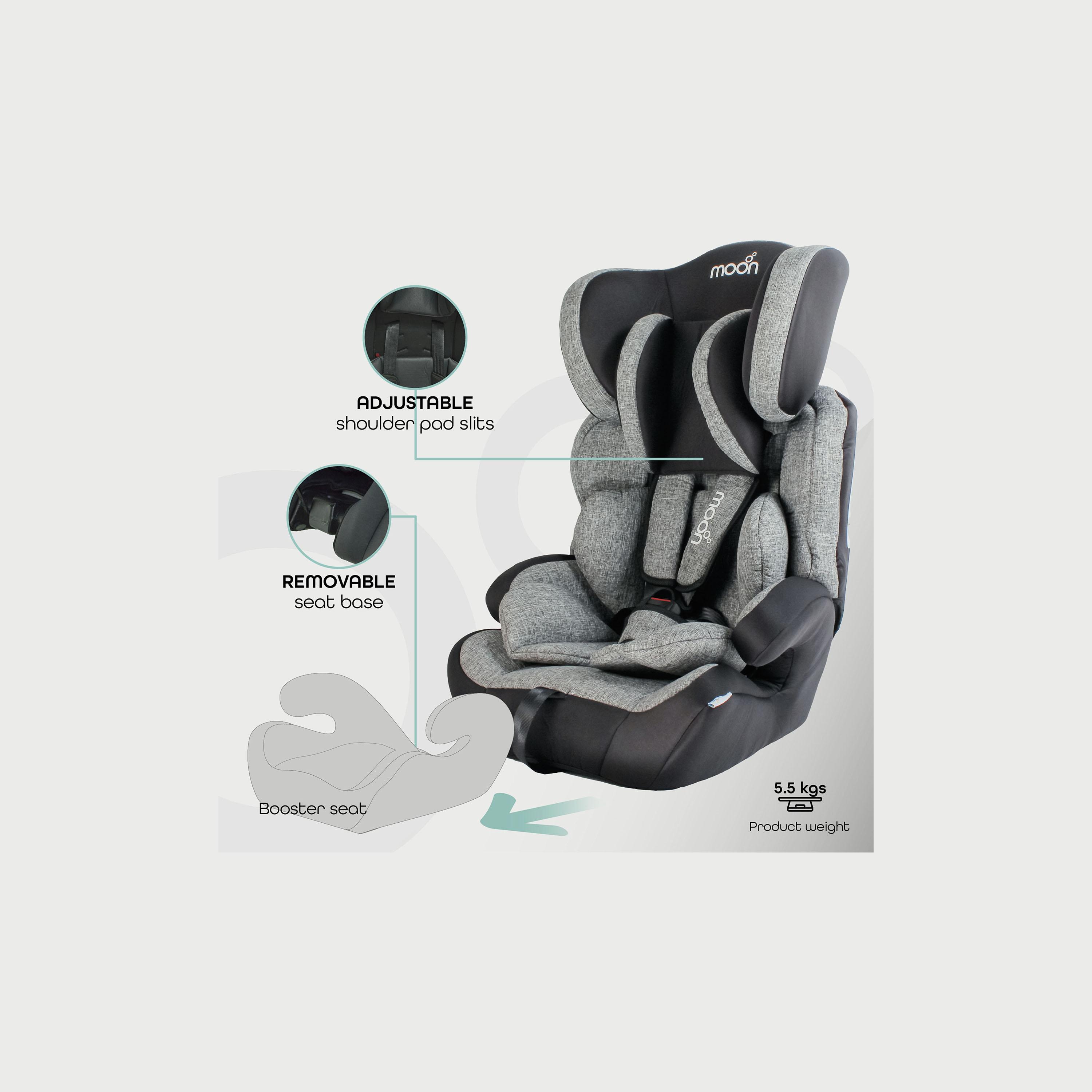 Moon Tolo Baby/Kids Car Seat (Group 1, 2, 3), Slate Grey-baby-gear-carseats-image-4