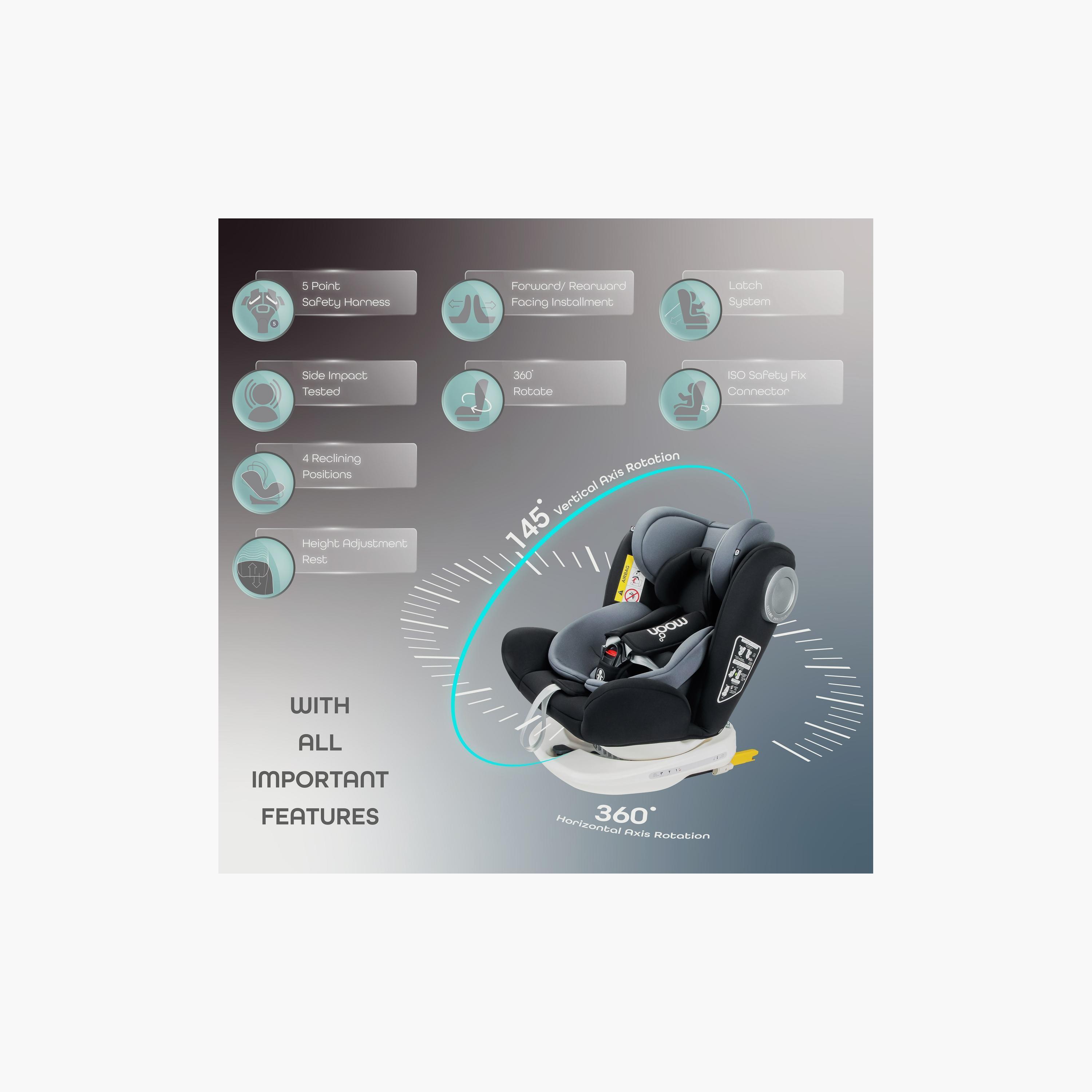 Moon Gyro Baby Car Seat For Child (Group 0+/1/2/3), Black-baby-gear-carseats-image-5