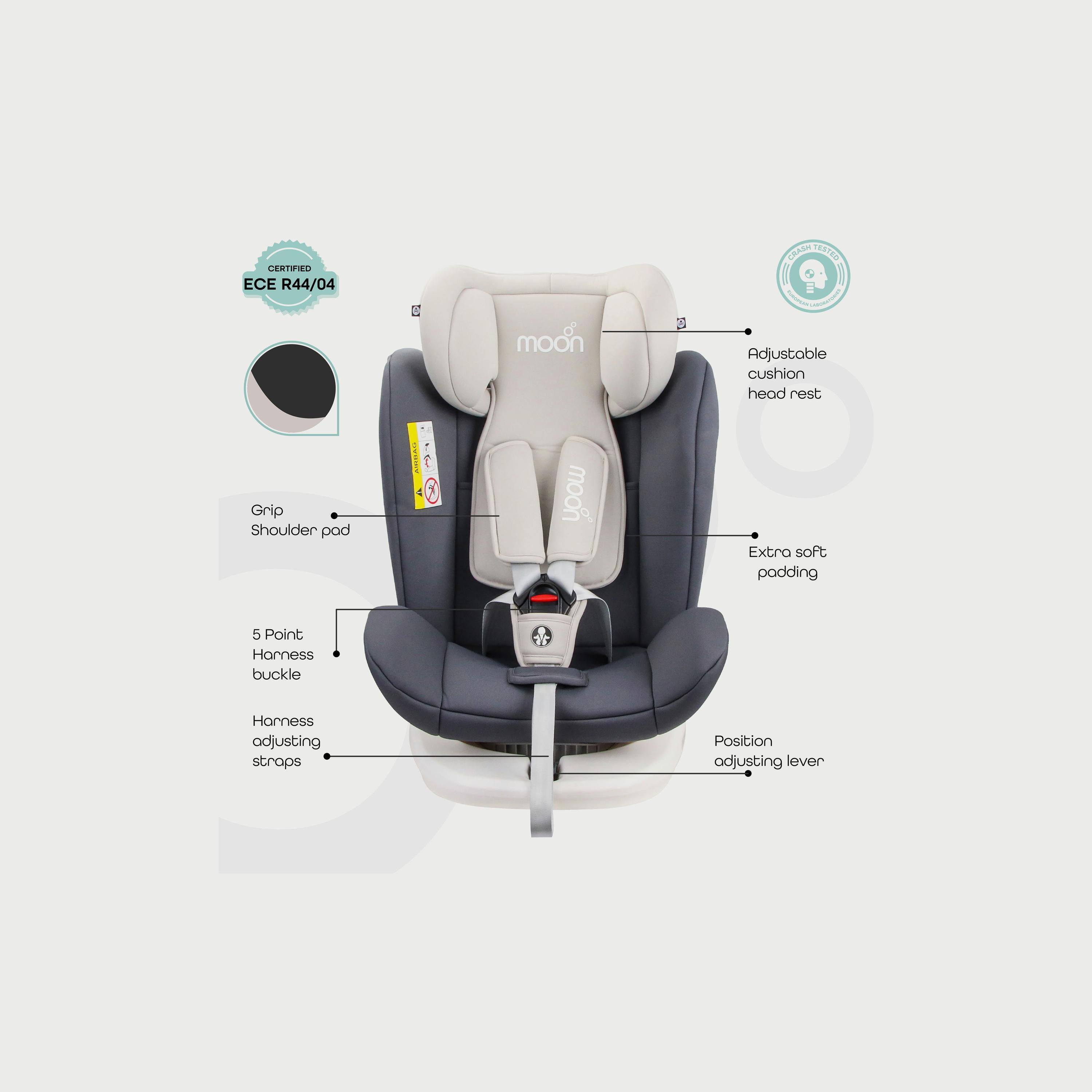 Moon Gyro Baby Car Seat For Child (Group 0+/1/2/3), Grey-baby-gear-carseats-image-3