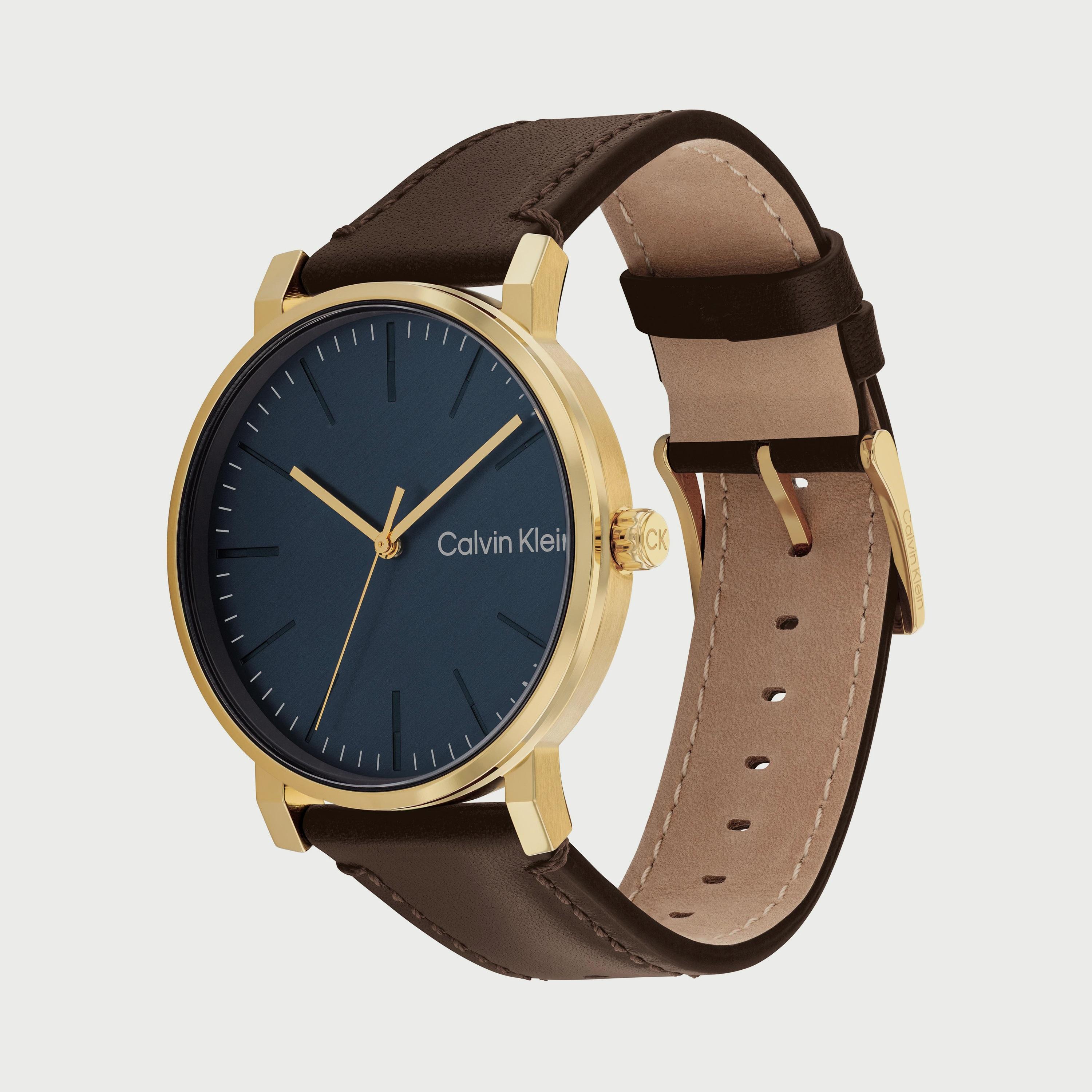 Calvin klein deals watches brown leather