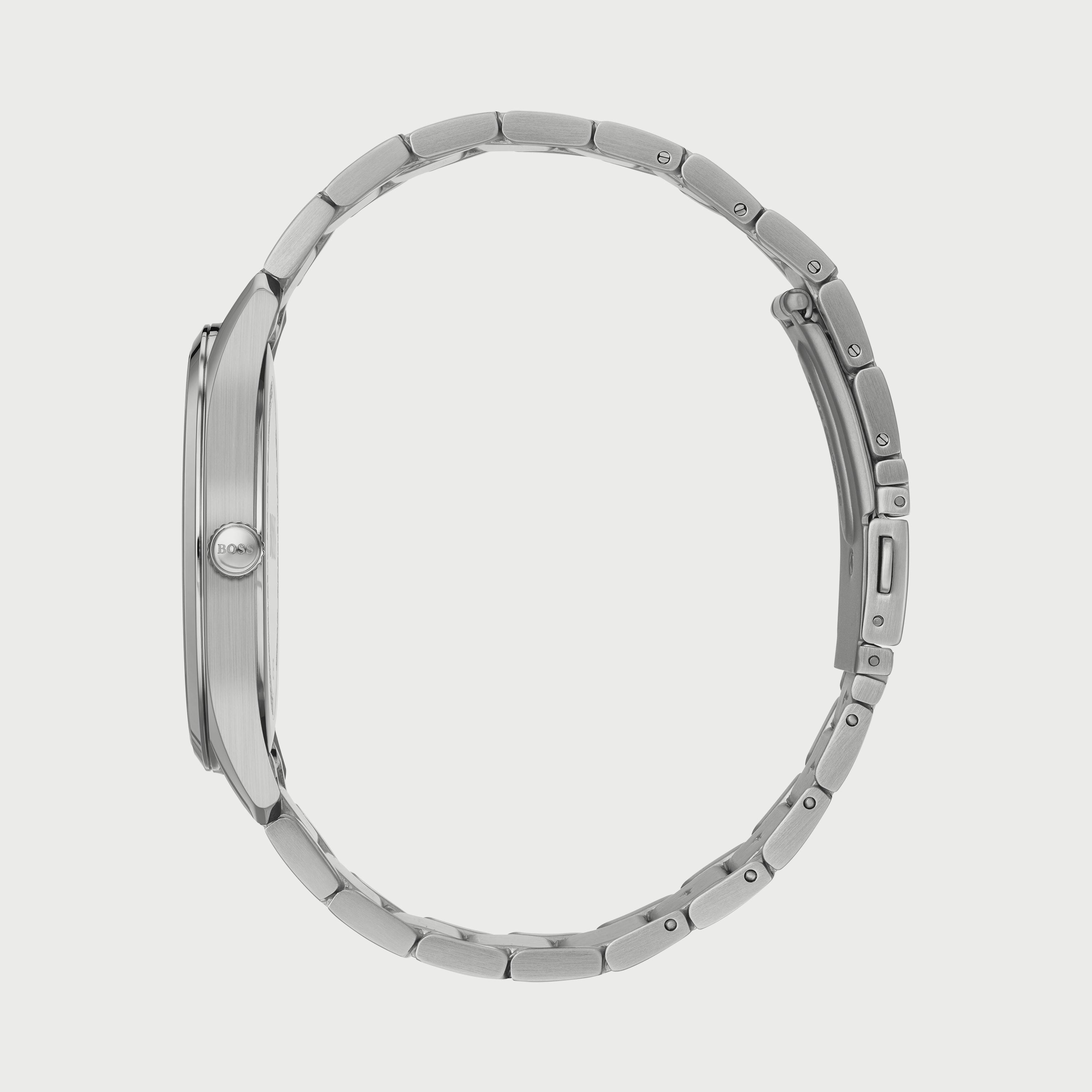 ساعة أنالوج للرجال 42 ملم بلون فضي بسوار ستانلس ستيل من هيوغو بوس 1513730-men-watchesandjewellery-watches-image-2