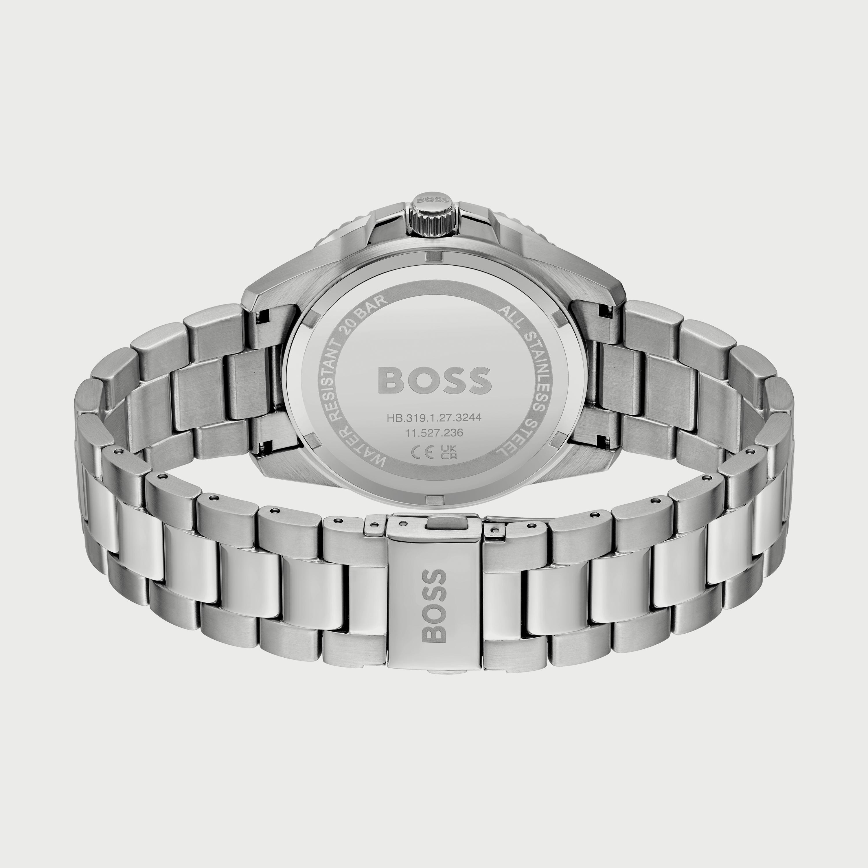 ساعة أنالوج للرجال 43 ملم بلون فضي بسوار ستانلس ستيل من هيوغو بوس 1513916-men-watchesandjewellery-watches-image-3