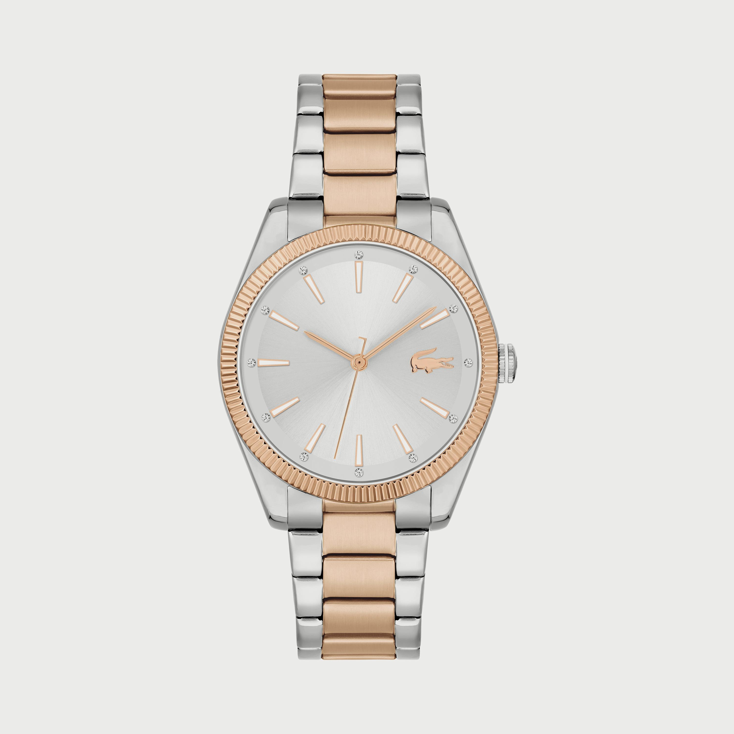 ساعة لاكوست ذو انالوج للنساء بسوار فضي وذهبي وردي مع ستانلس ستيل ذو 36 مم | 2001241-women-watchesandjewellery-watches-image-1