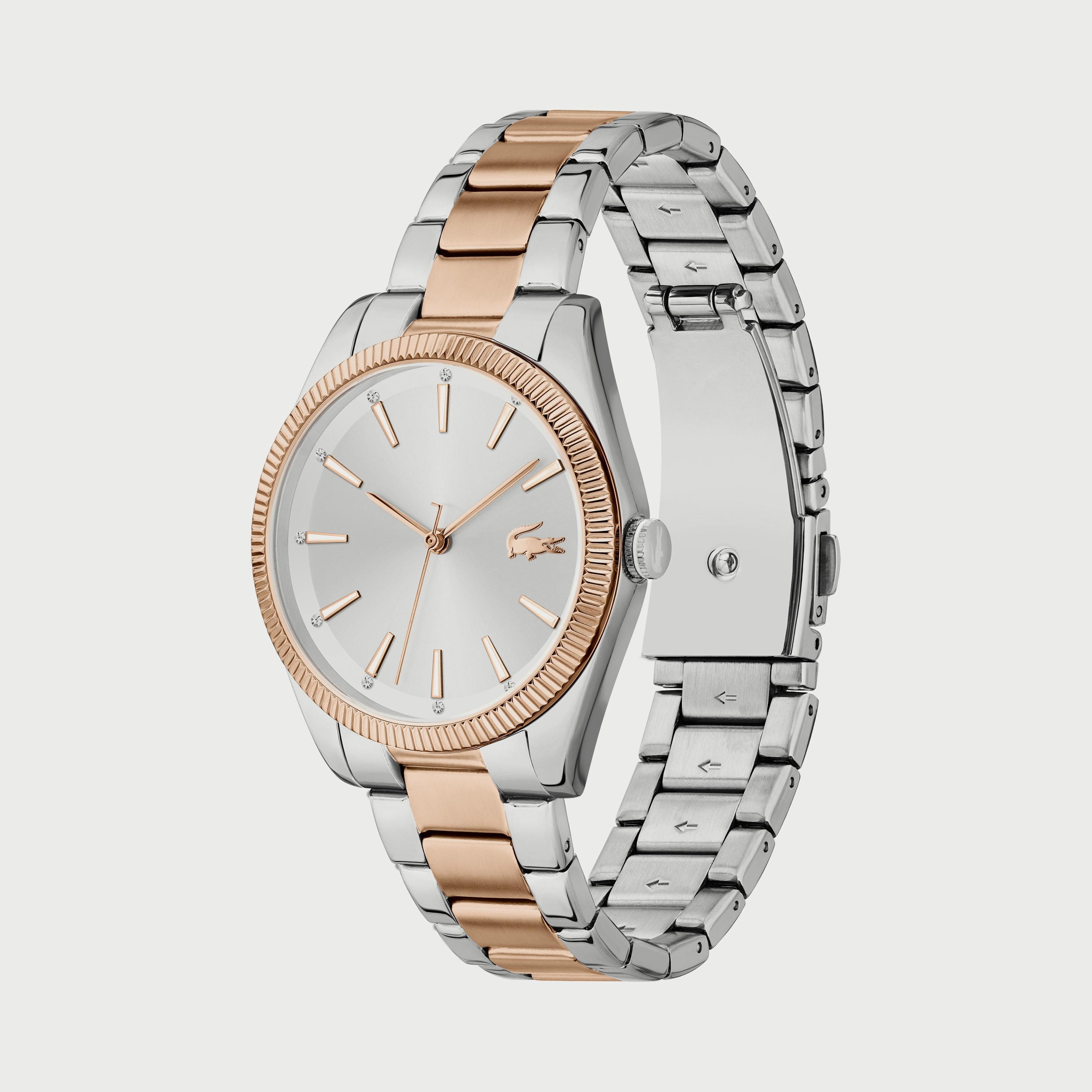 ساعة لاكوست ذو انالوج للنساء بسوار فضي وذهبي وردي مع ستانلس ستيل ذو 36 مم | 2001241-women-watchesandjewellery-watches-image-2