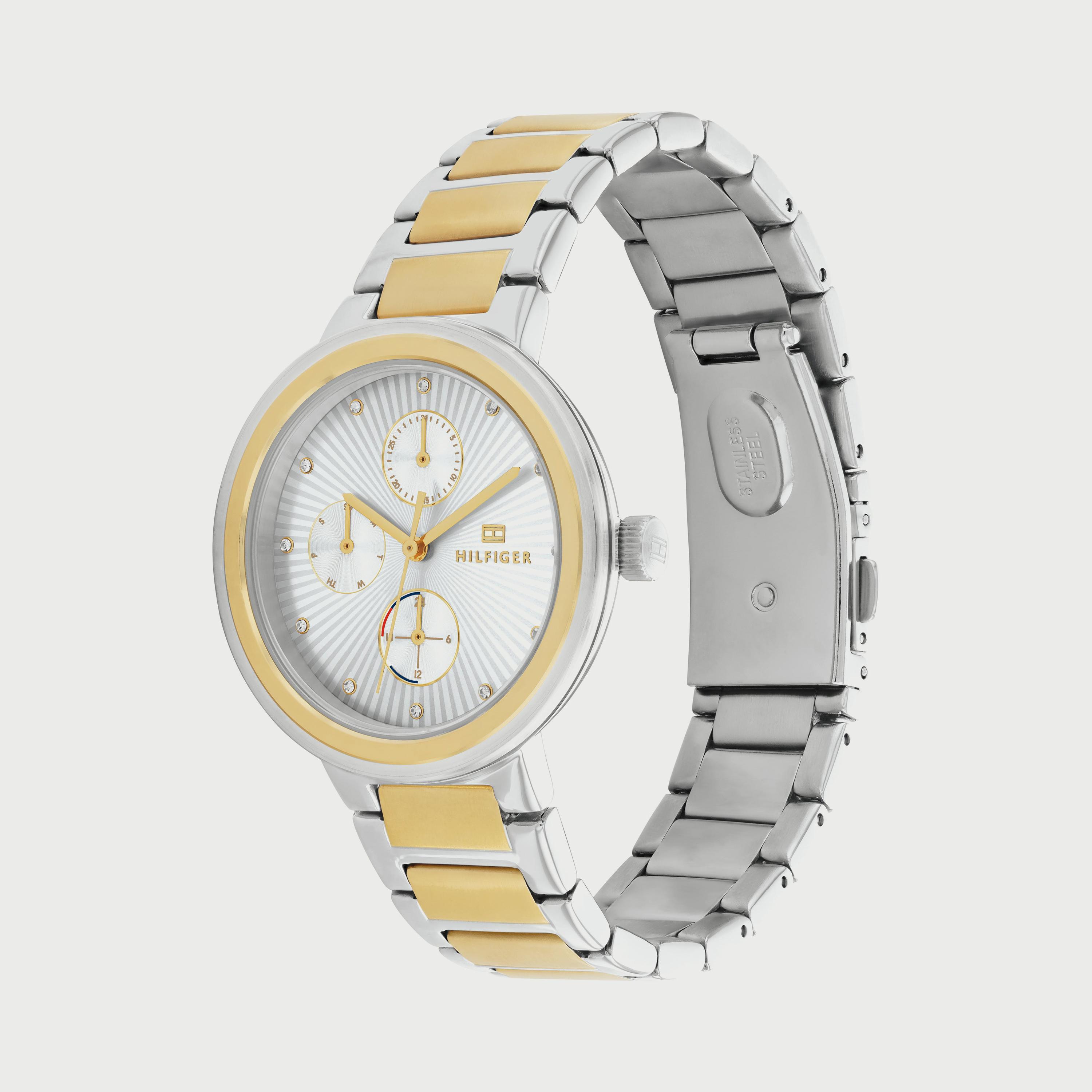 Tommy hilfiger cheap silver gold watch