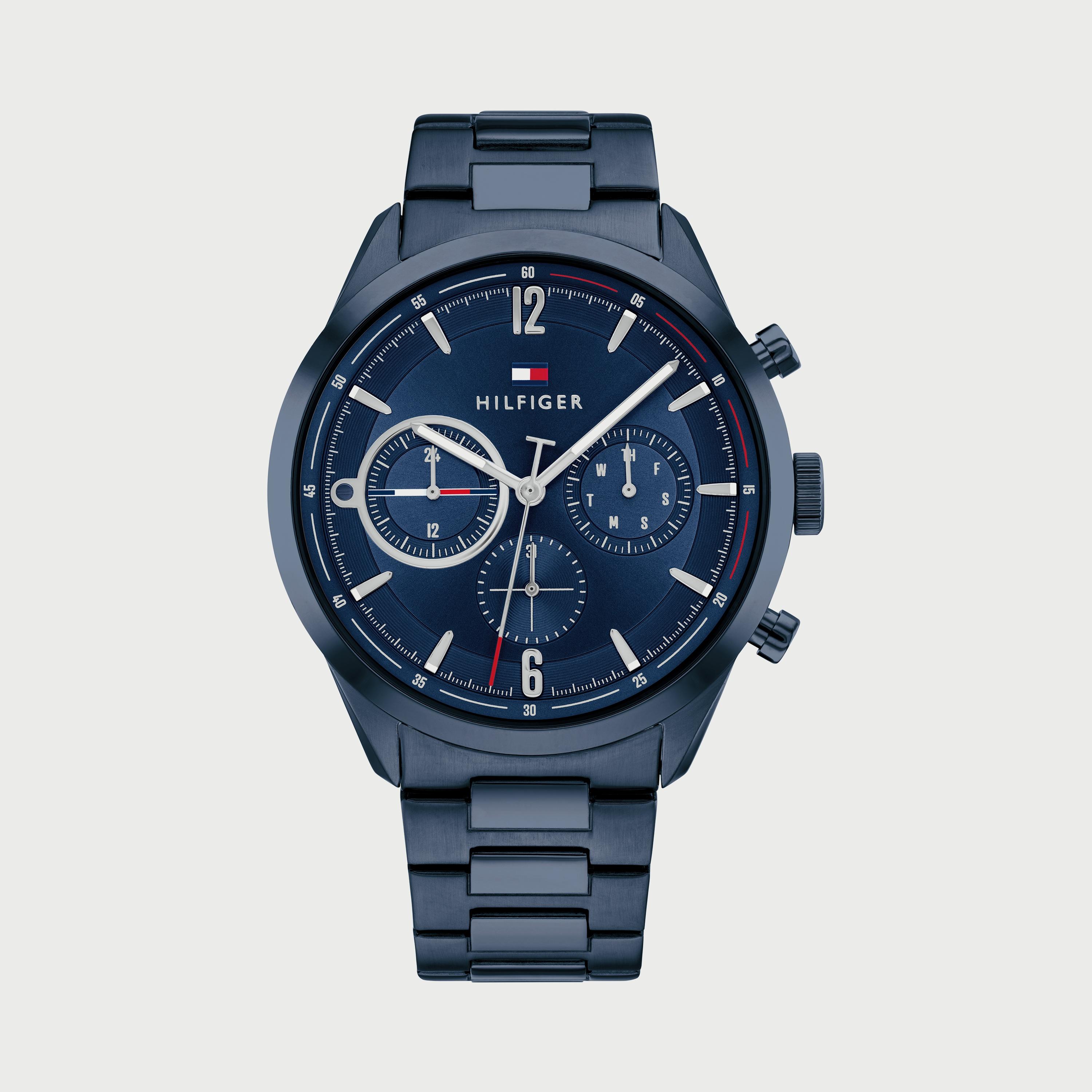 Tommy Hilfiger Men's 44 MM Blue Chronograph Stainless Steel Strap Watch - 1791945-men-watchesandjewellery-watches-image-1