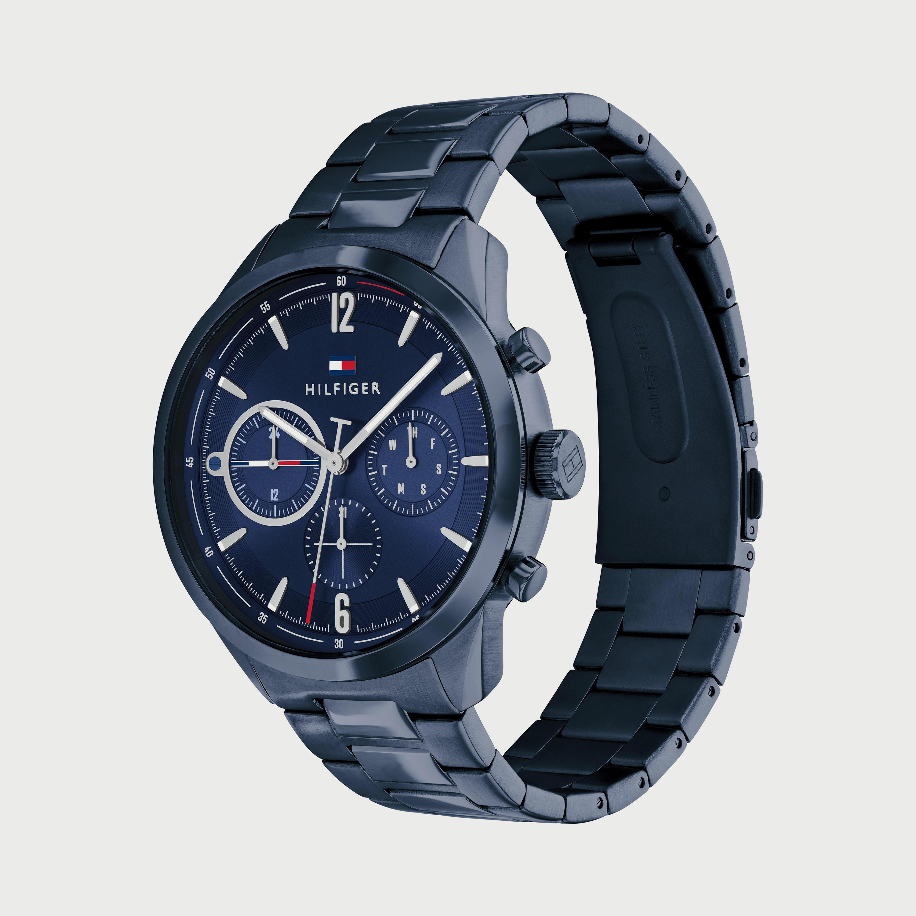 Tommy Hilfiger Men's 44 MM Blue Chronograph Stainless Steel Strap Watch - 1791945-men-watchesandjewellery-watches-image-2