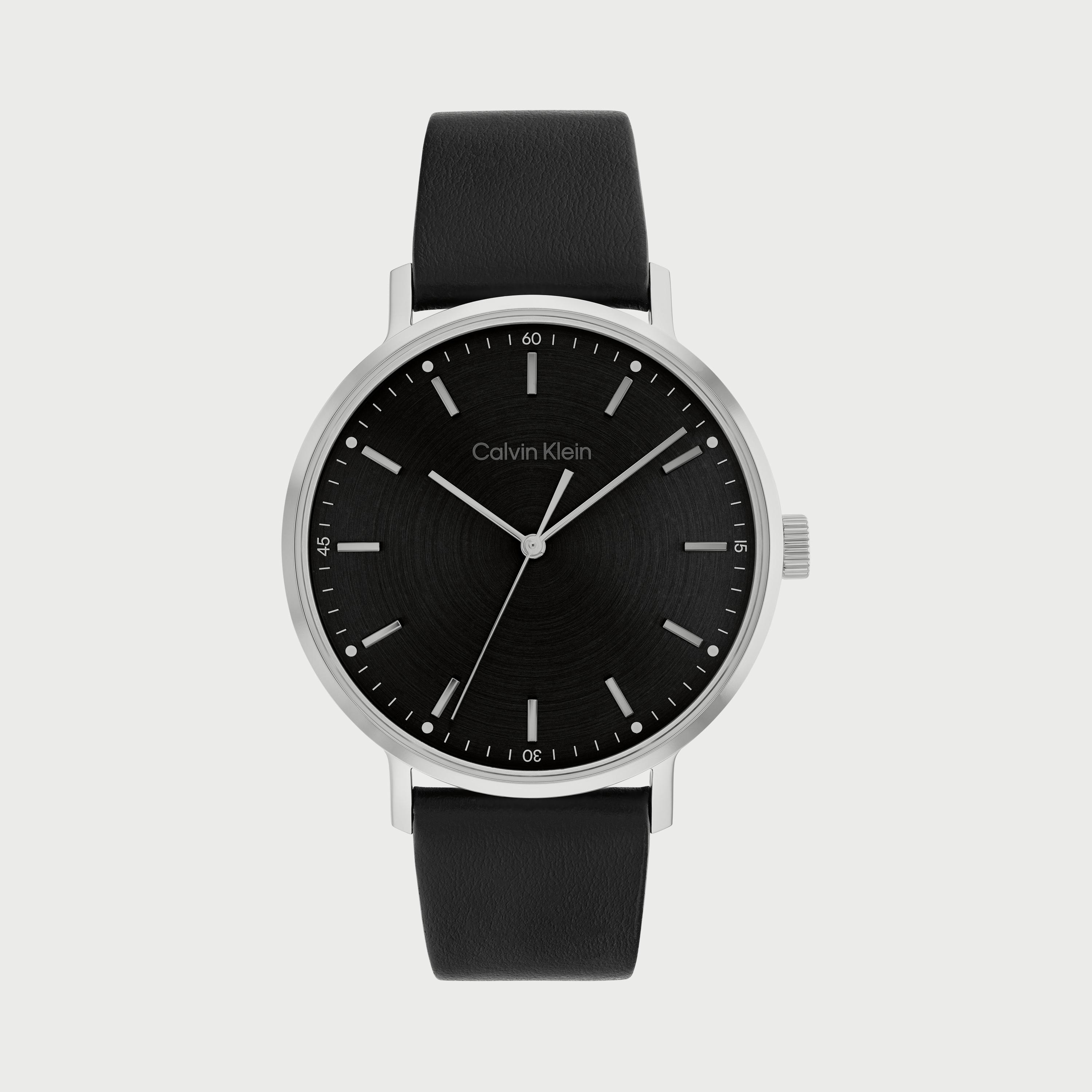 Calvin klein 2024 watches leather strap