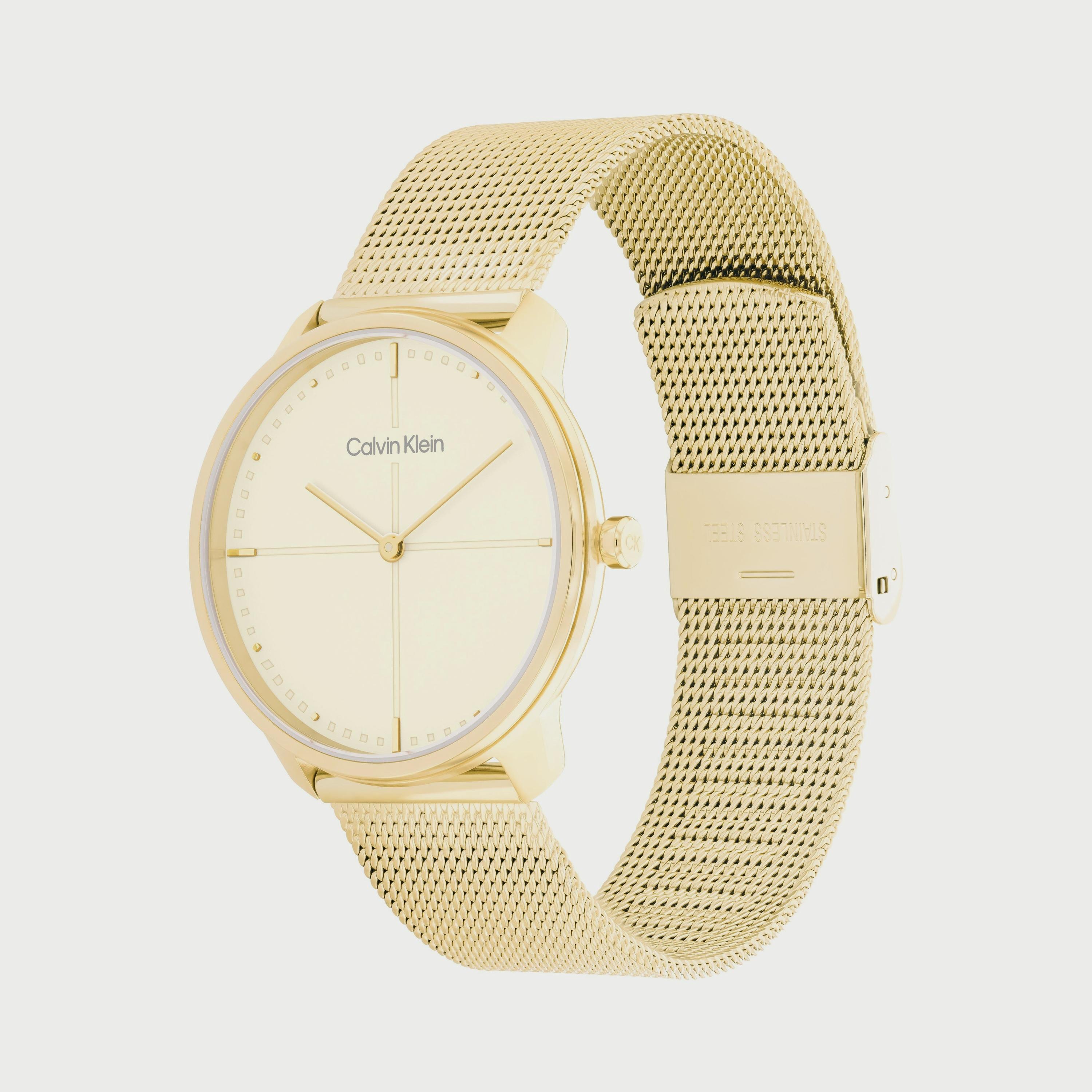 ساعة أنالوج صناعة سويسرية 35 ملم بسوار ستانلس ستيل بلون ذهبي من كالفن كلاين 25200159-men-watchesandjewellery-watches-image-2