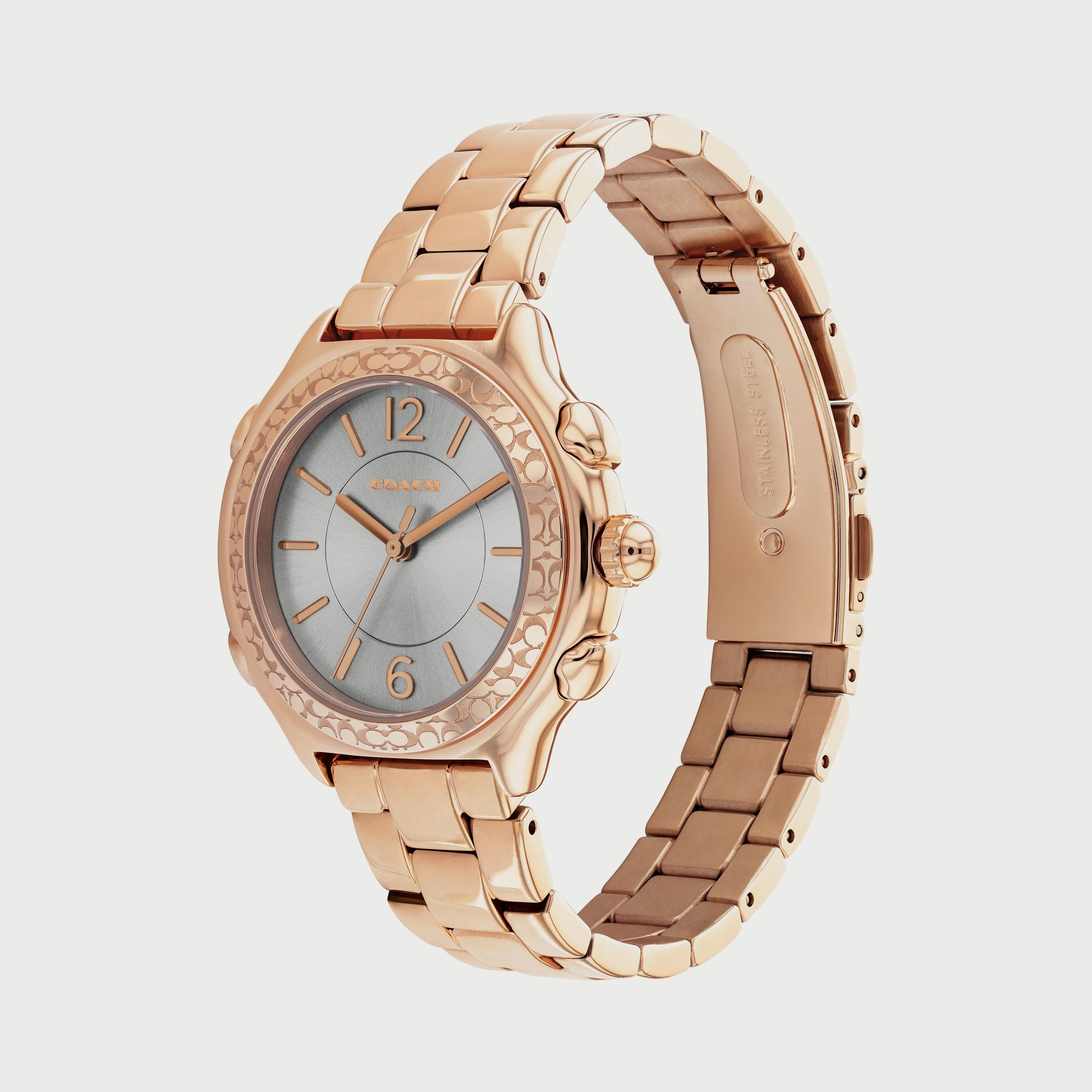 ساعة أنالوج للنساء 36 ملم بلون ذهبي وردي بسوار ستانلس ستيل من كوتش 14503963-women-watchesandjewellery-watches-image-2