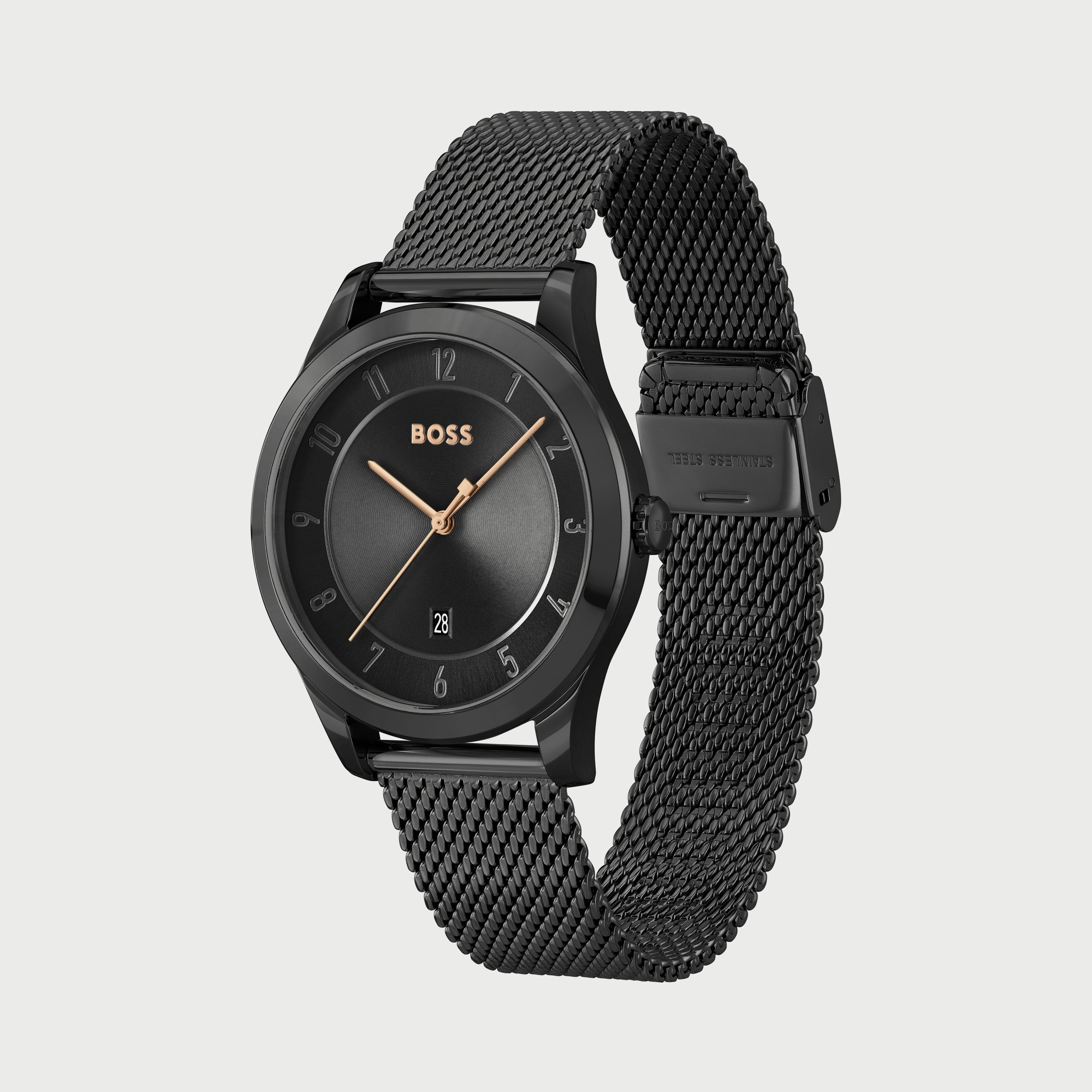 Buy Men s Hugo Boss Men s 41 MM Black Analog Stainless Steel Strap Watch 1513986 Online Centrepoint UAE