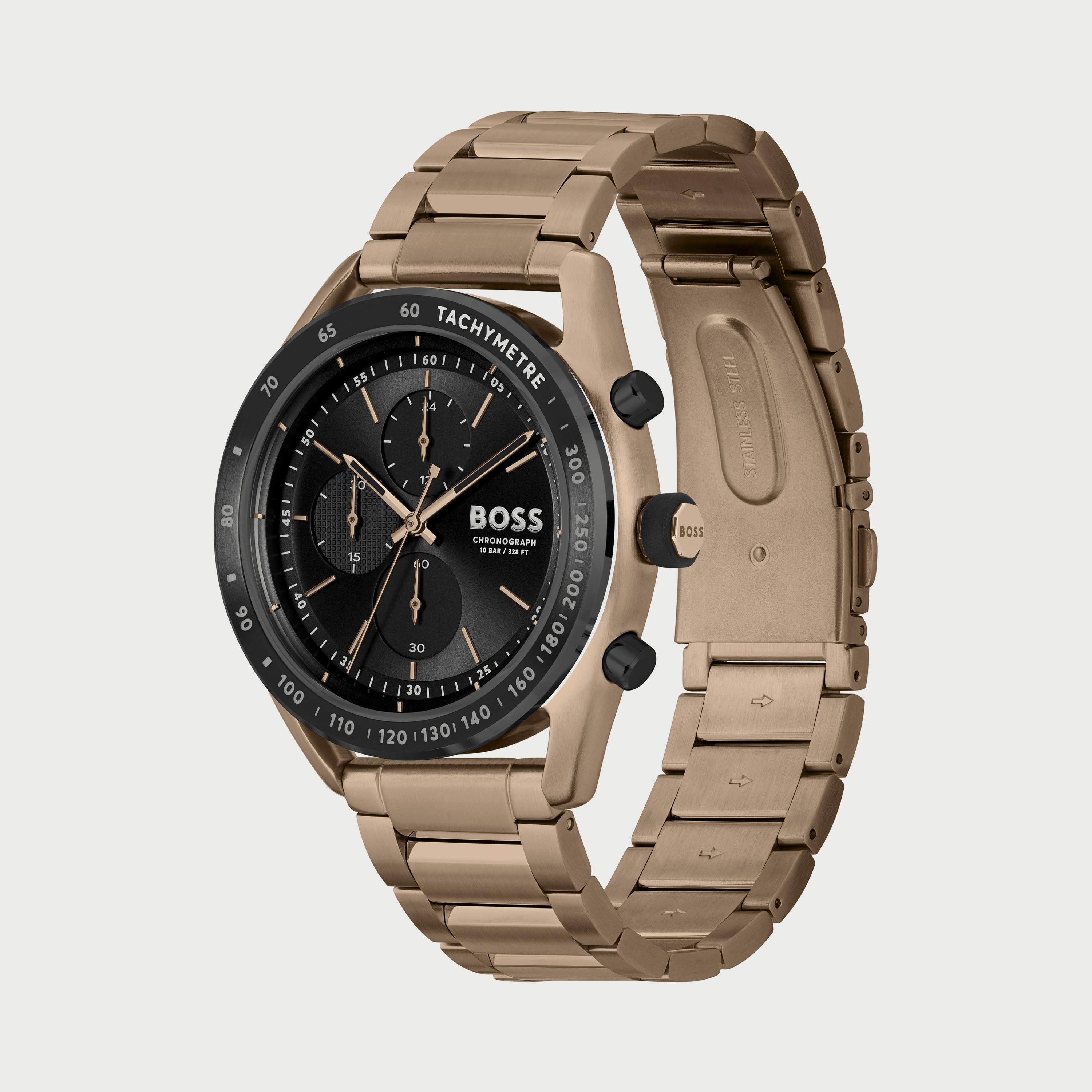 ساعة كرونوغراف للرجال 44 ملم بلون بني بسوار ستانلس ستيل من هيوغو بوس 1514027-men-watchesandjewellery-watches-image-2
