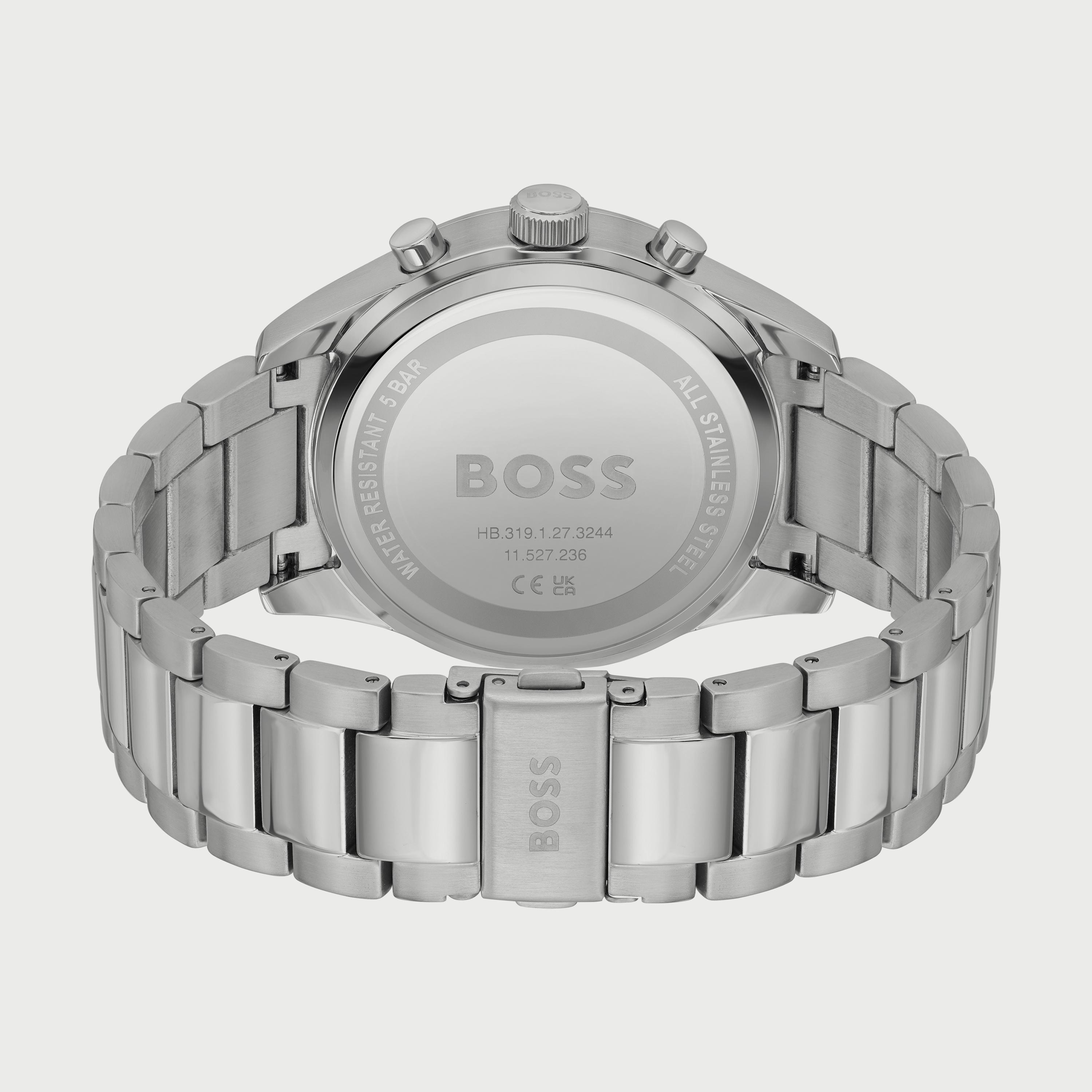 ساعة كرونوغراف للرجال 44 ملم بلون فضي بسوار ستانلس ستيل من هيوغو بوس 1514008-men-watchesandjewellery-watches-image-3