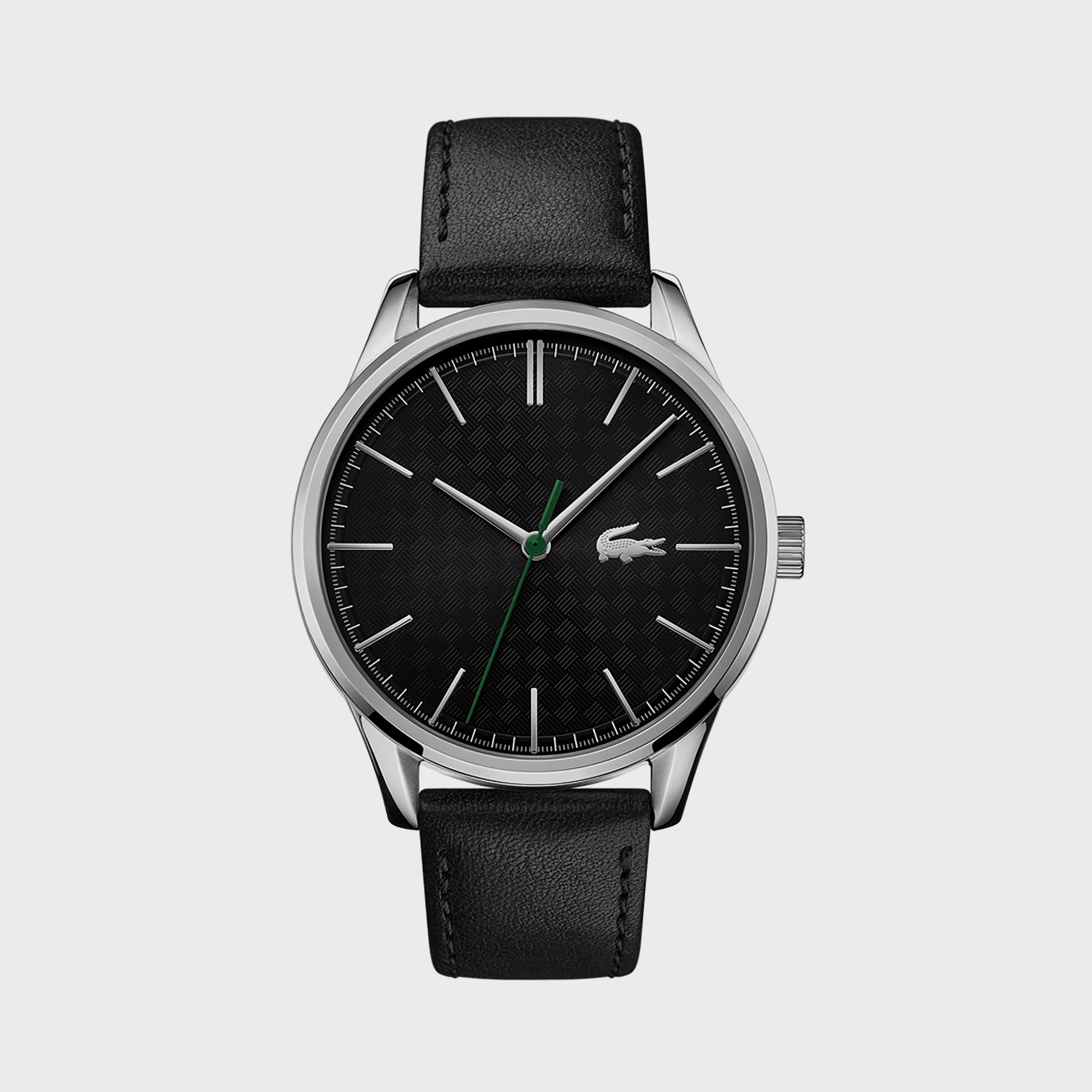 ساعة أنالوج للرجال 42 ملم بلون أسود بسوار جلدي من لاكوست 2011047-men-watchesandjewellery-watches-image-1