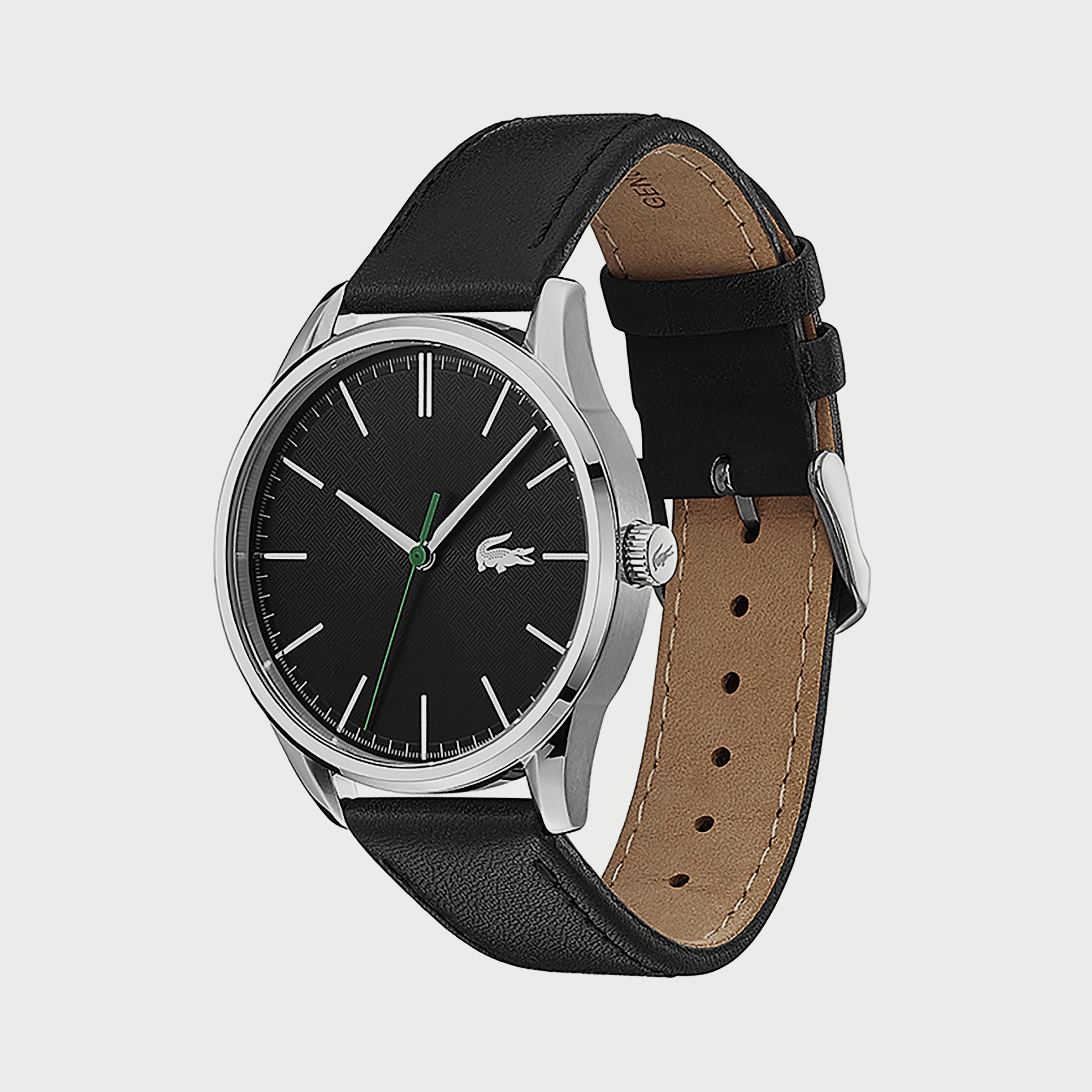 ساعة أنالوج للرجال 42 ملم بلون أسود بسوار جلدي من لاكوست 2011047-men-watchesandjewellery-watches-image-2