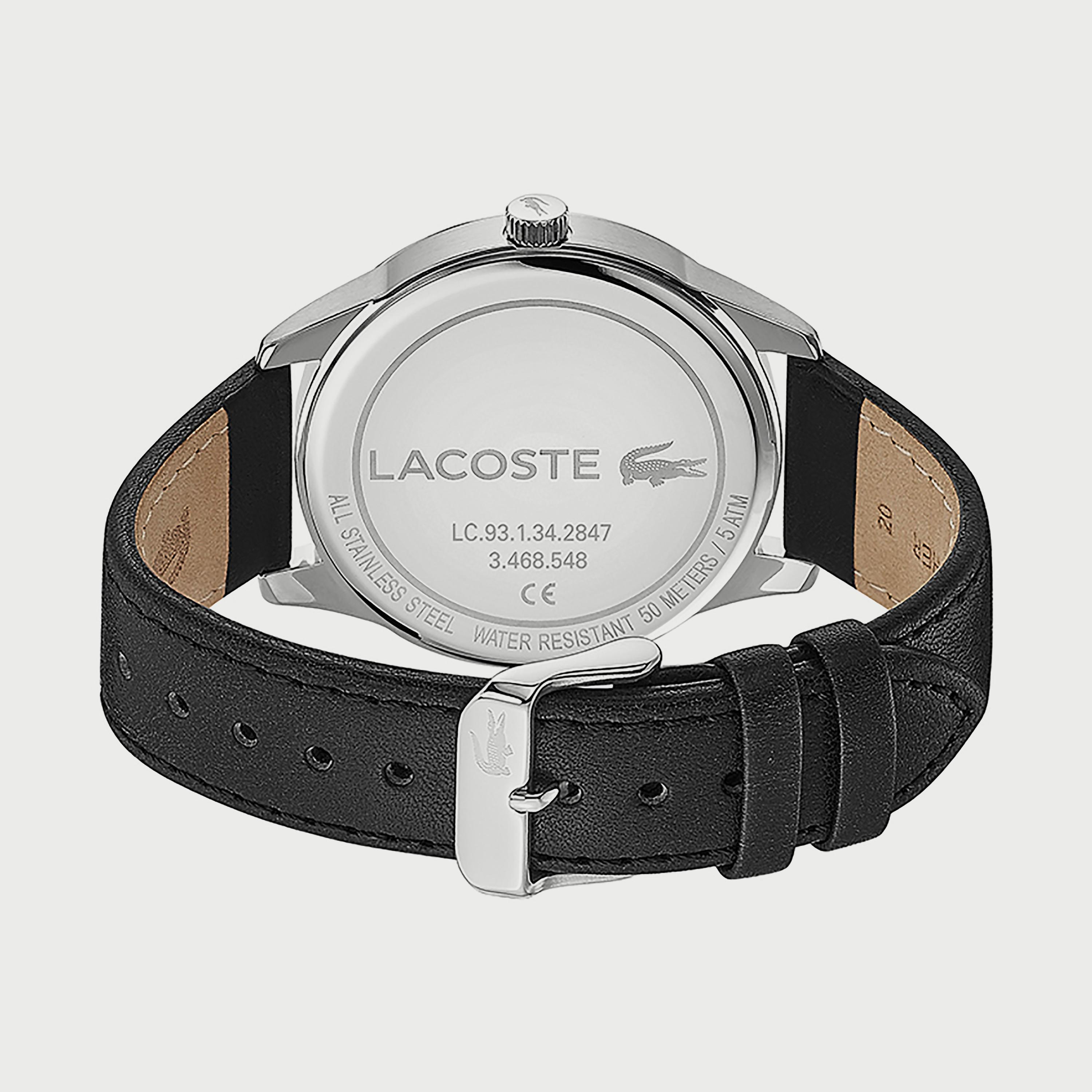 ساعة أنالوج للرجال 42 ملم بلون أسود بسوار جلدي من لاكوست 2011047-men-watchesandjewellery-watches-image-3