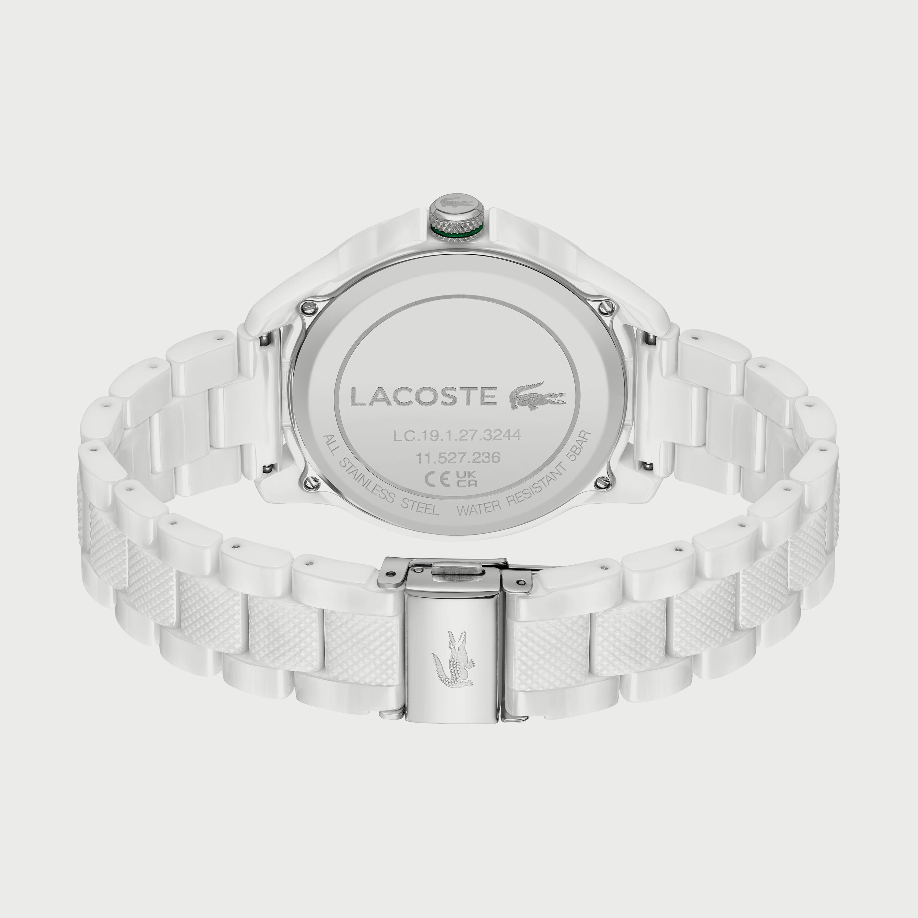 Buy Men s Lacoste Men s 43 MM White Analog Ceramic Strap Watch 2011164 Online Centrepoint UAE