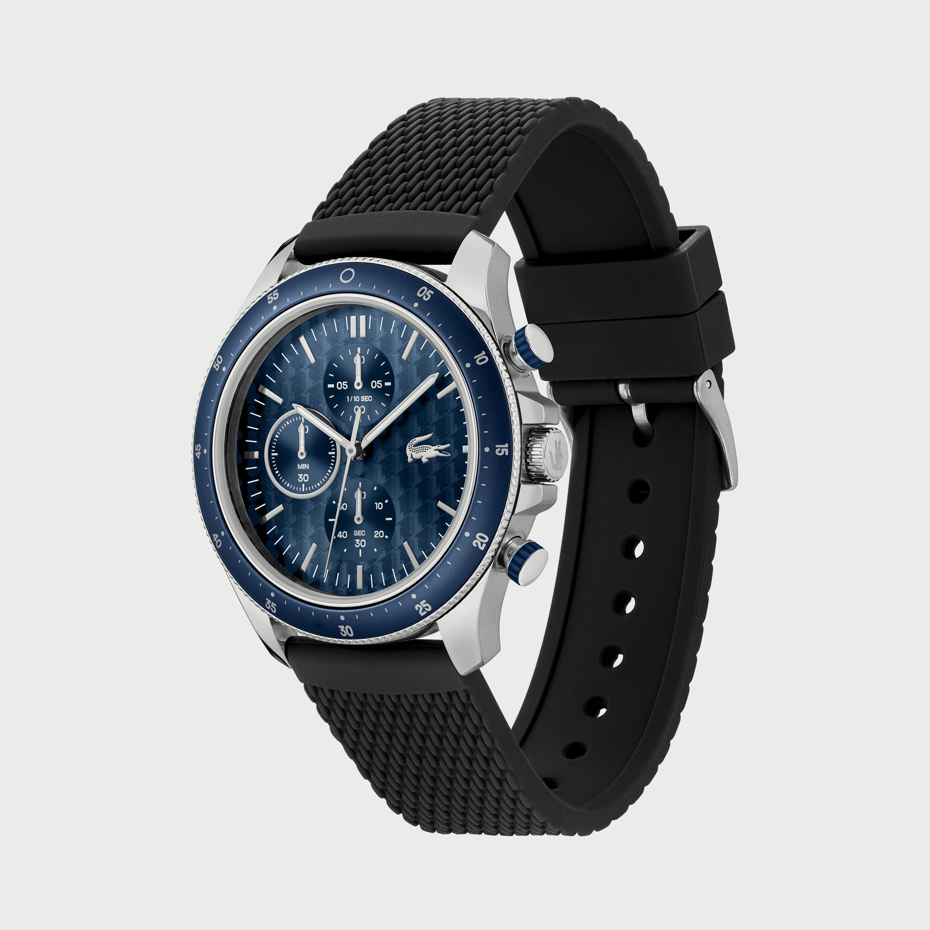 ساعة كرونوغراف للرجال 43 ملم بلون أسود بسوار السليكون من لاكوست 2011252-men-watchesandjewellery-watches-image-2