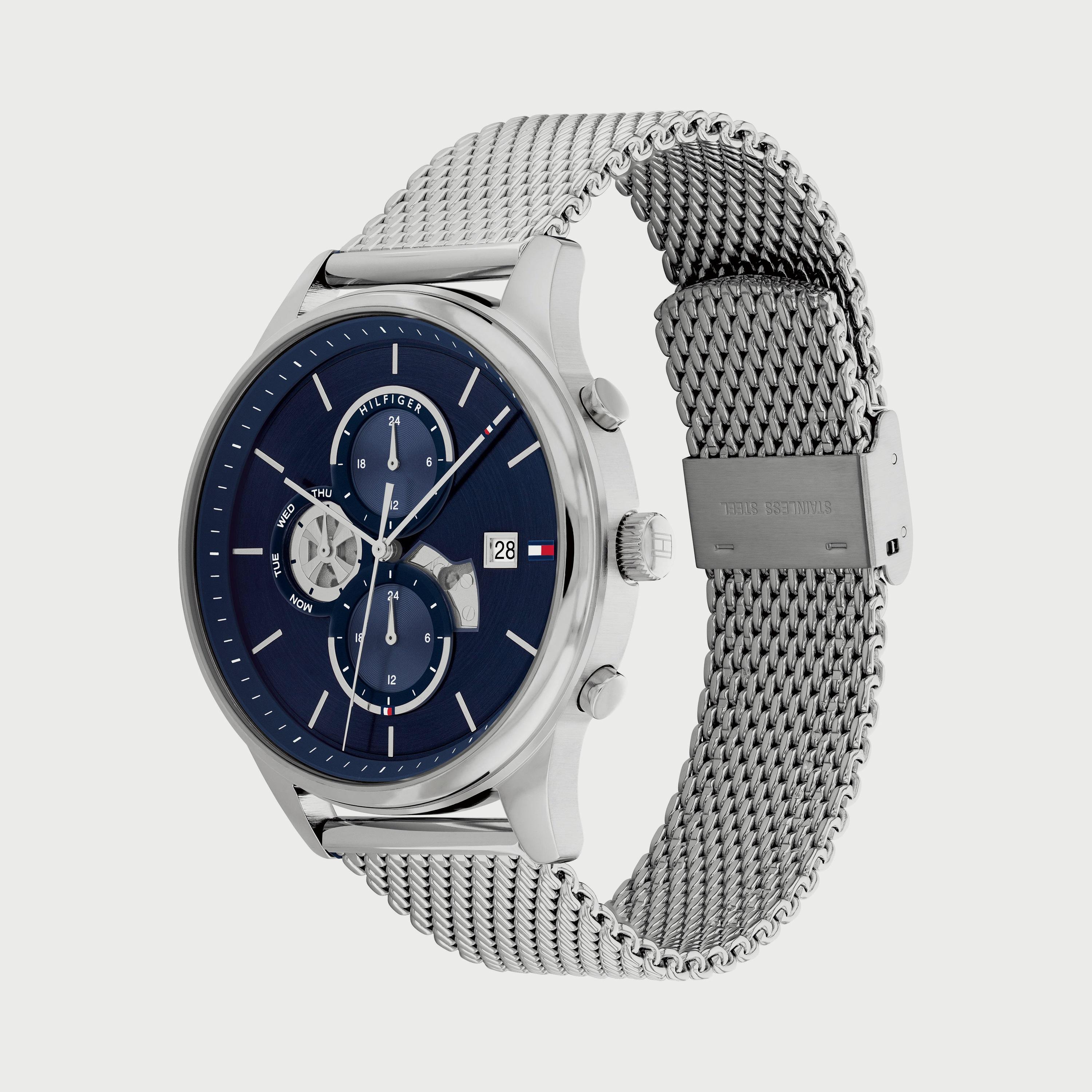 ساعة كرونوغراف للرجال 44 ملم بلون فضي بسوار ستانلس ستيل من تومي هيلفيغر 1710504-men-watchesandjewellery-watches-image-2